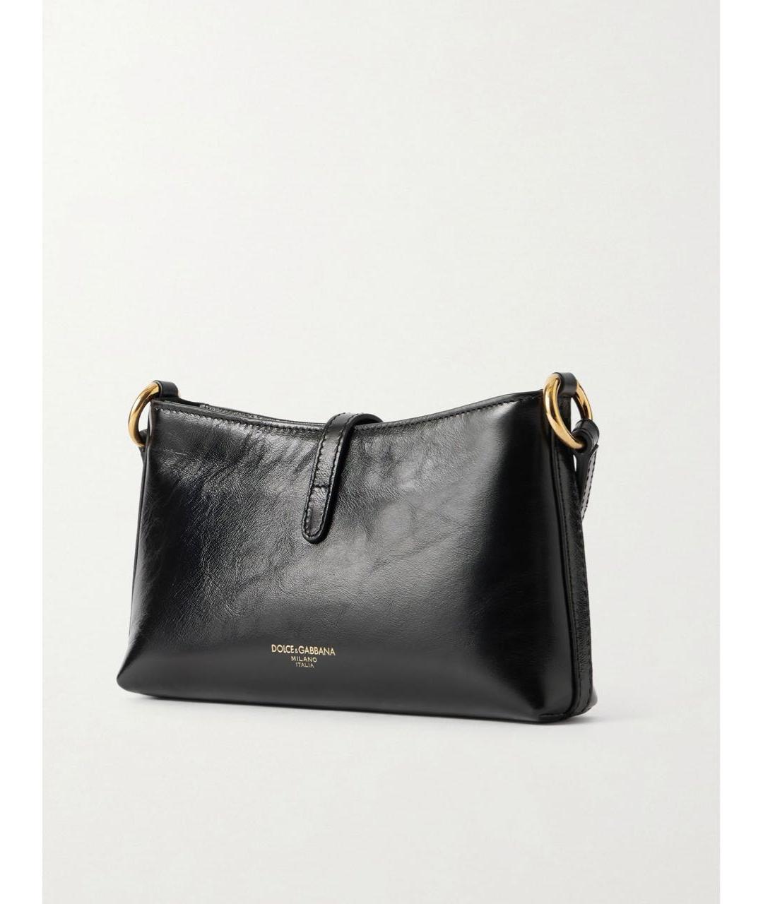 DOLCE&GABBANA Черная кожаная сумка через плечо, фото 3