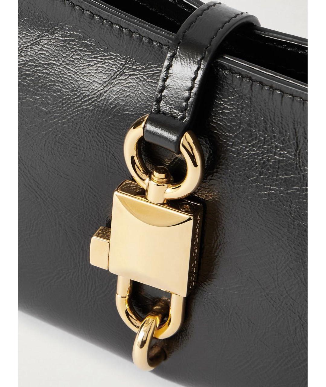 DOLCE&GABBANA Черная кожаная сумка через плечо, фото 4