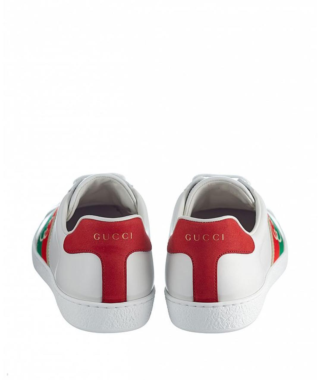 GUCCI Белые кожаные кеды, фото 2