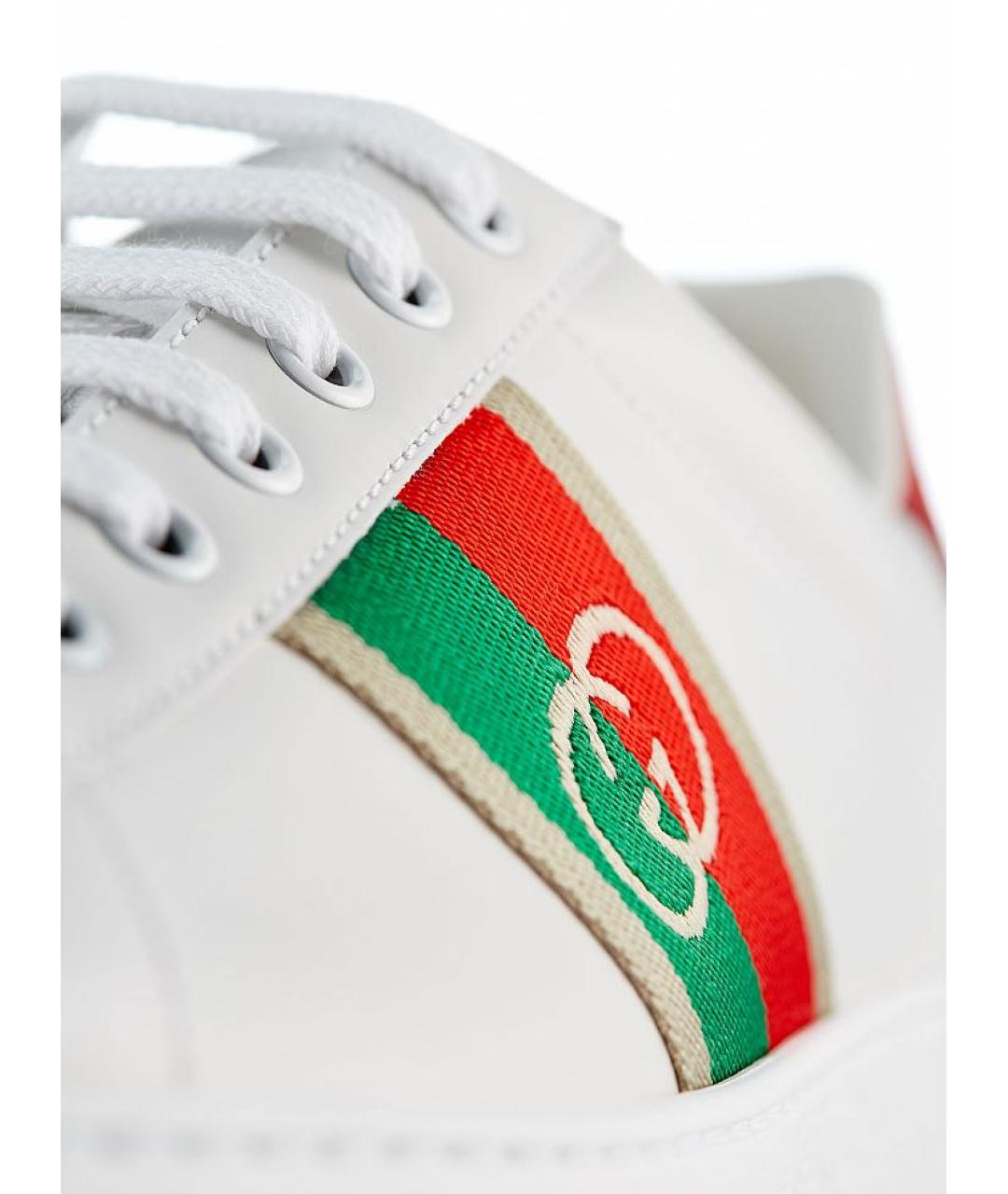 GUCCI Белые кожаные кеды, фото 3