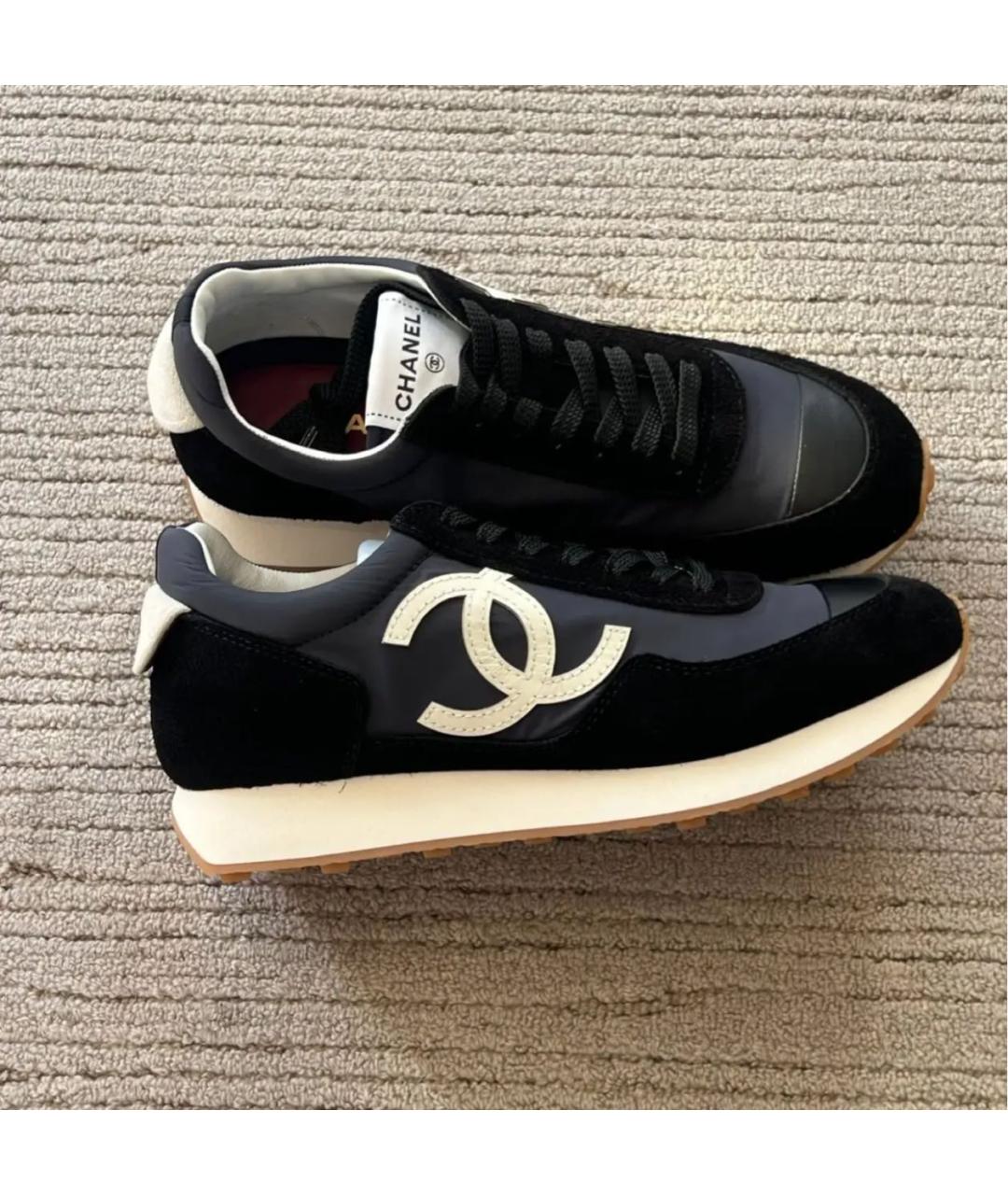 CHANEL Черные текстильные кроссовки, фото 2
