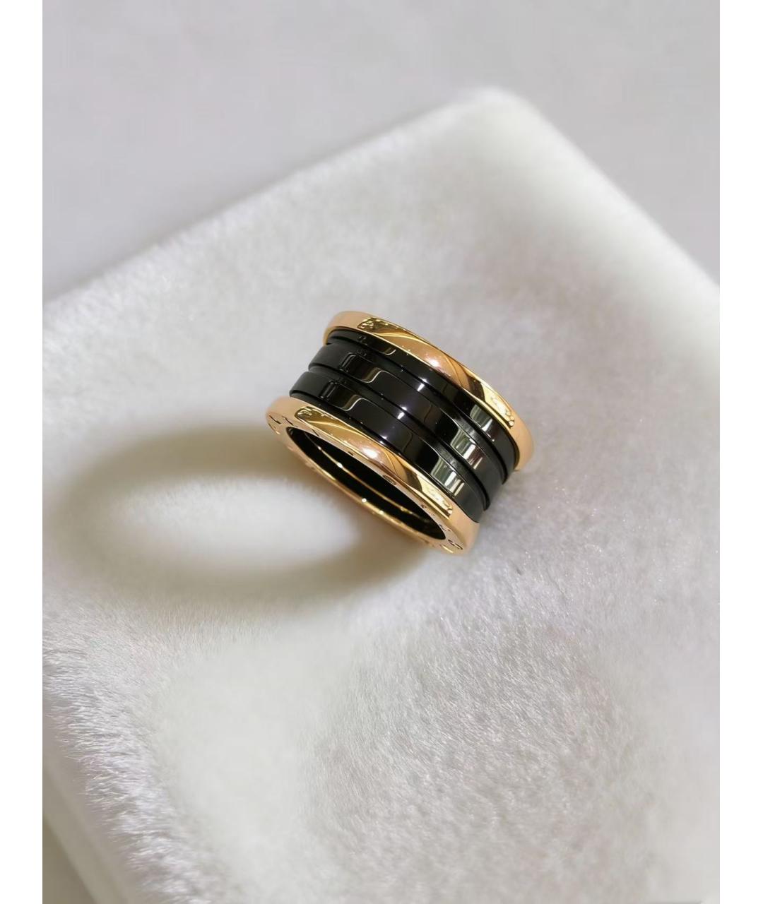BVLGARI Черное кольцо из розового золота, фото 4