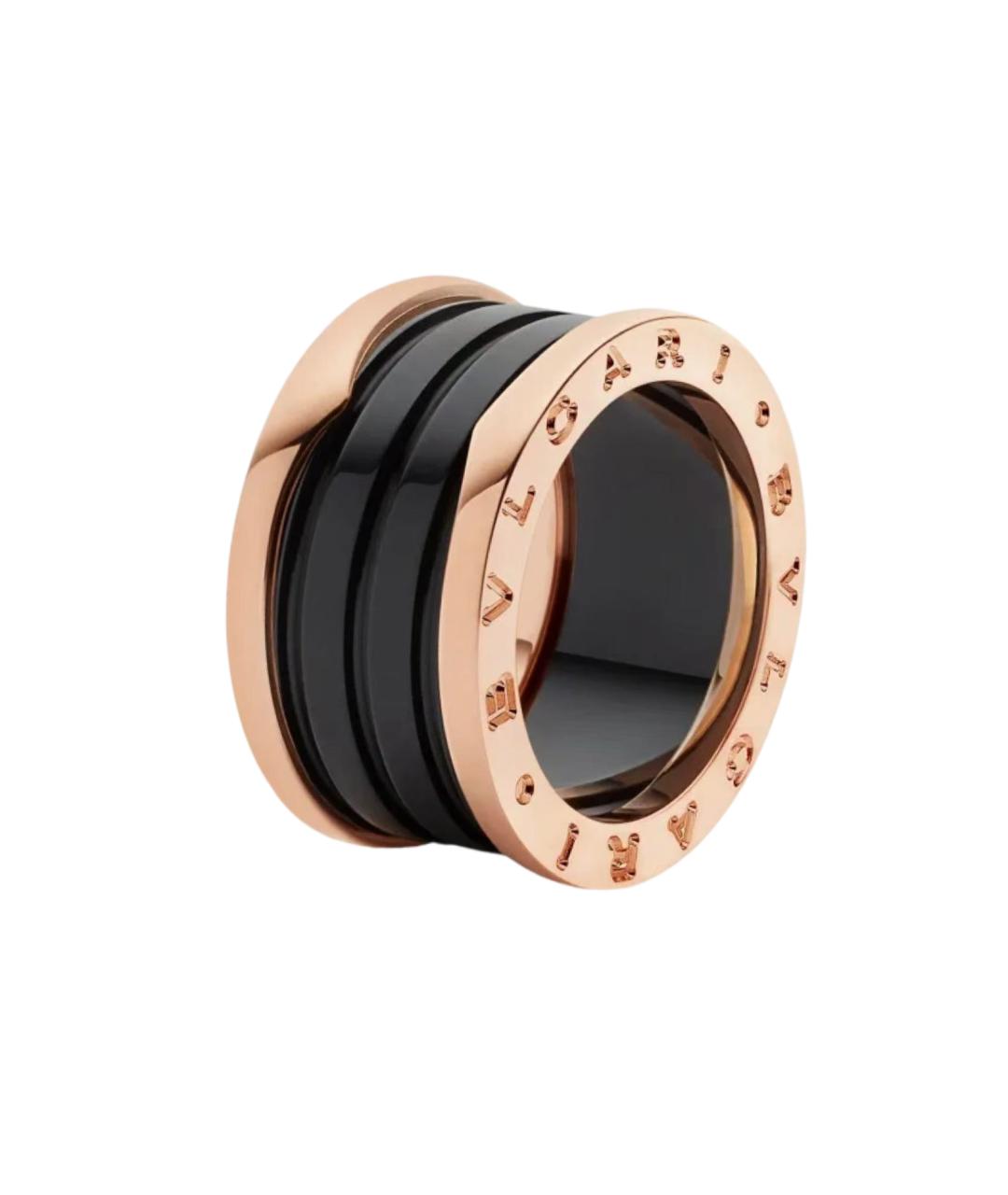 BVLGARI Черное кольцо из розового золота, фото 1