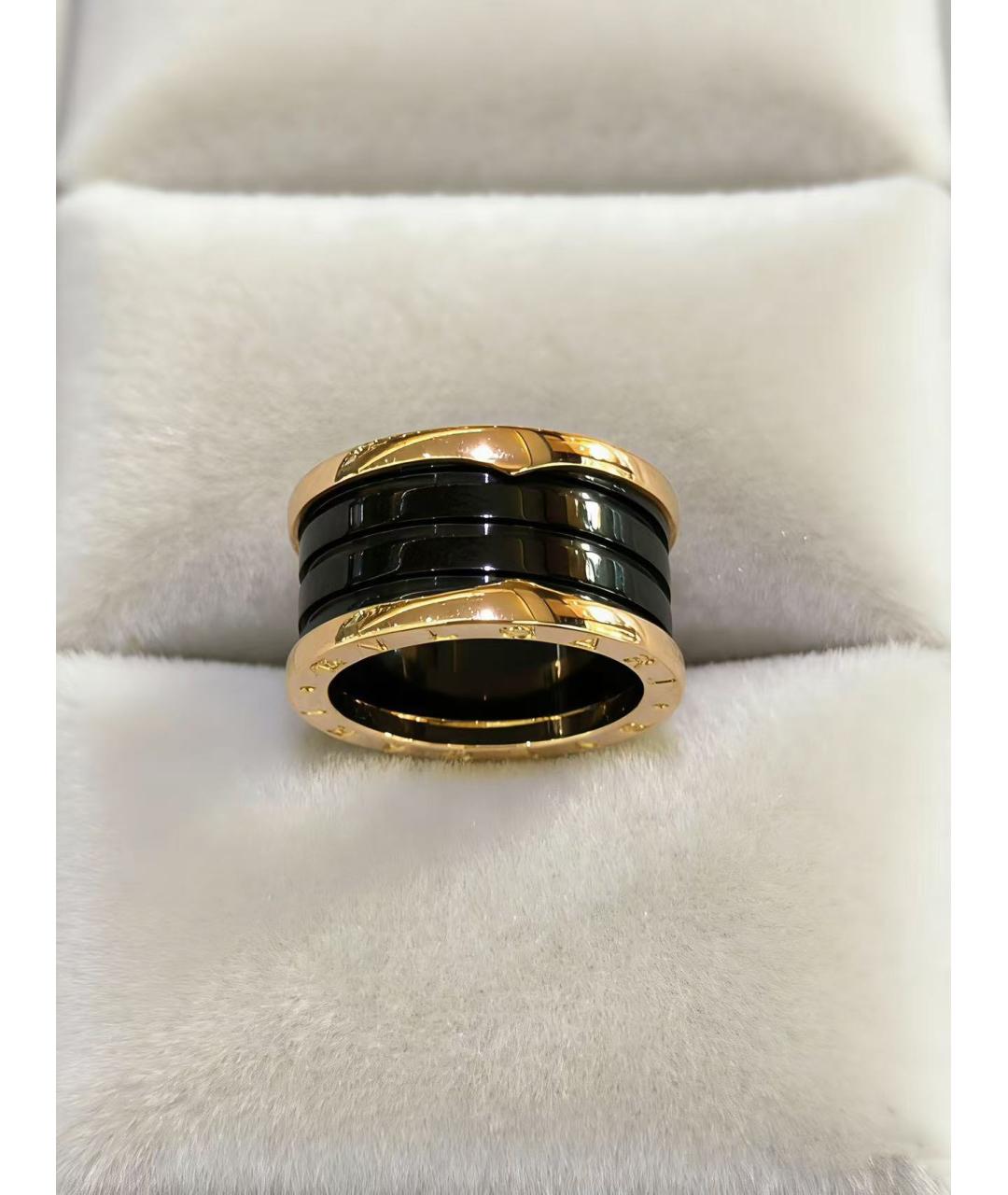 BVLGARI Черное кольцо из розового золота, фото 2