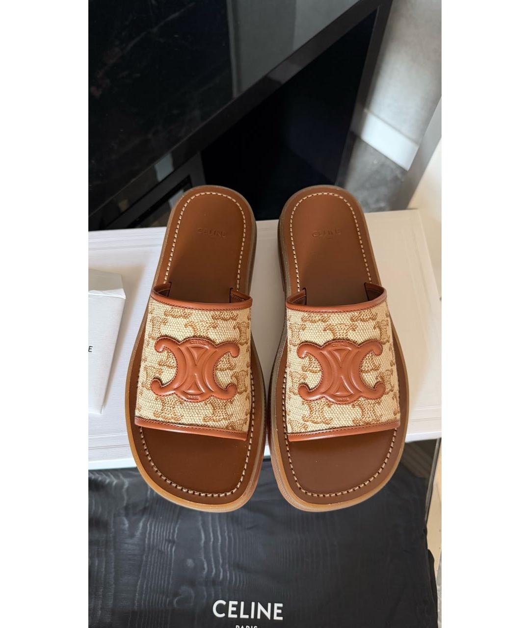 CELINE Коричневые шлепанцы, фото 6