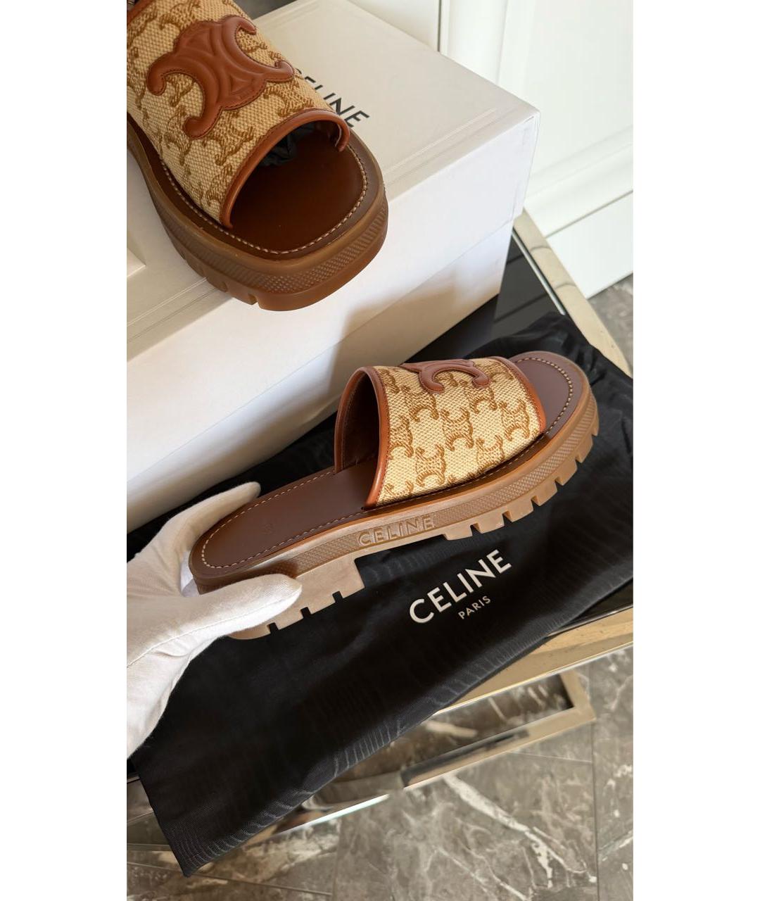 CELINE Коричневые шлепанцы, фото 5
