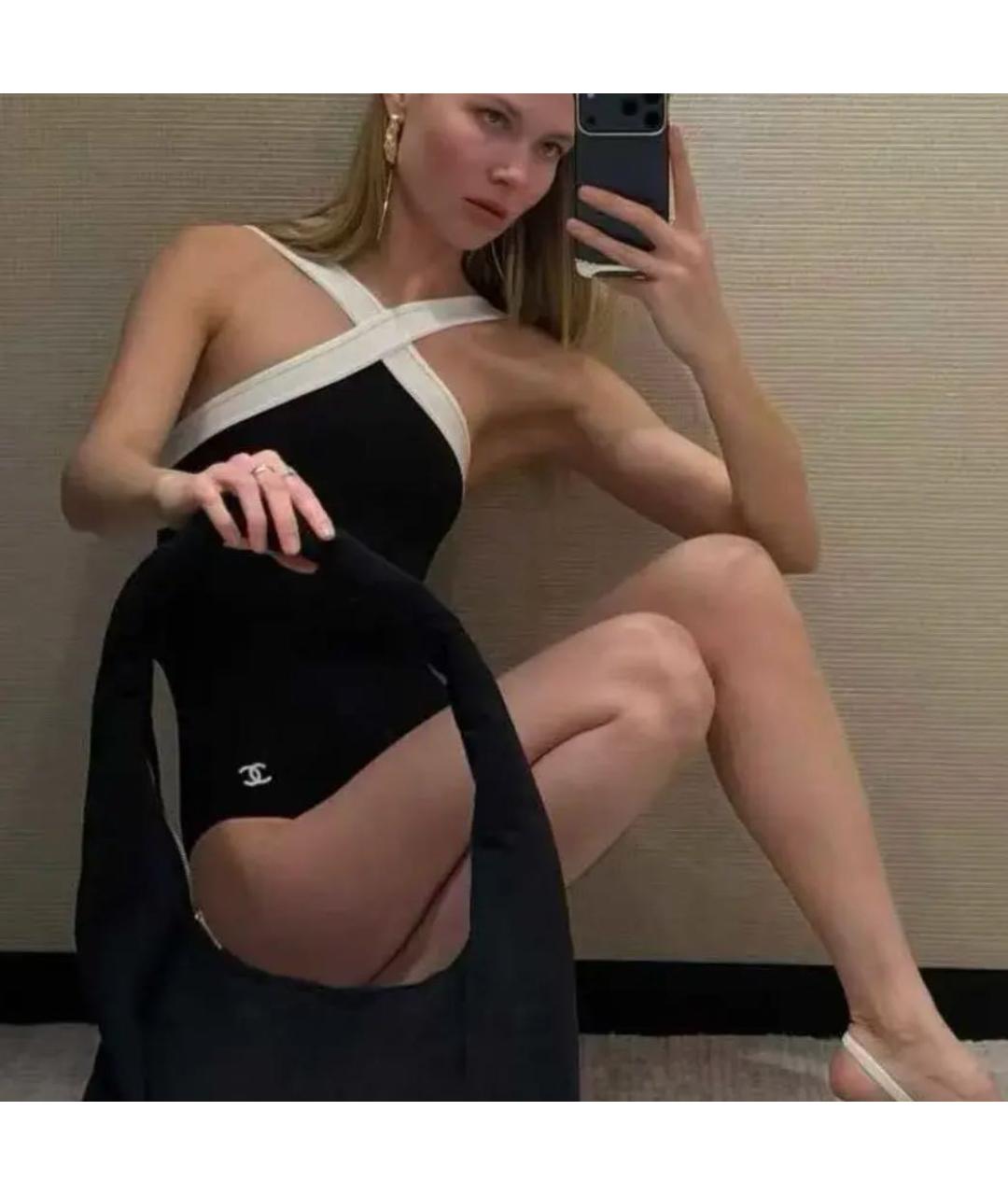 CHANEL Черный полиэстеровый купальник, фото 4