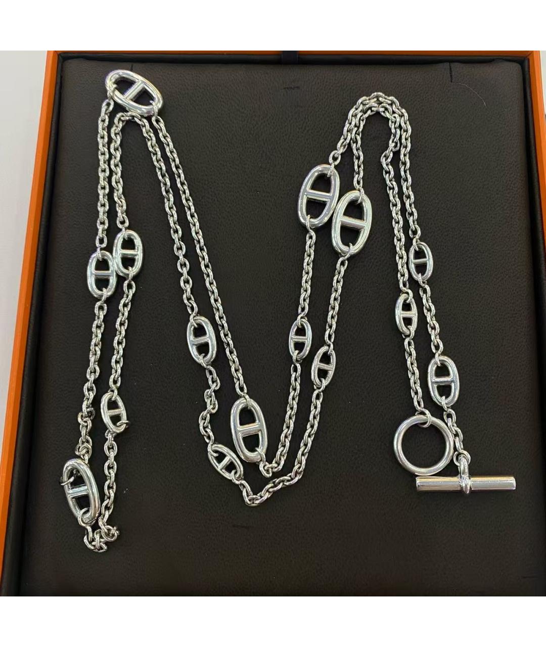HERMES Серебряное серебряное колье, фото 3