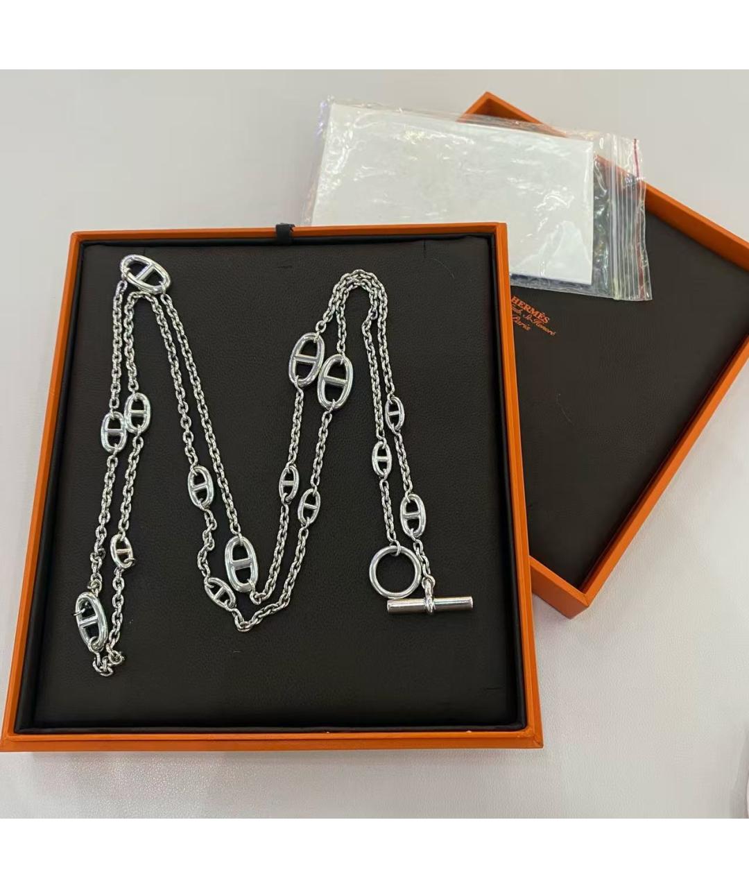 HERMES Серебряное серебряное колье, фото 2