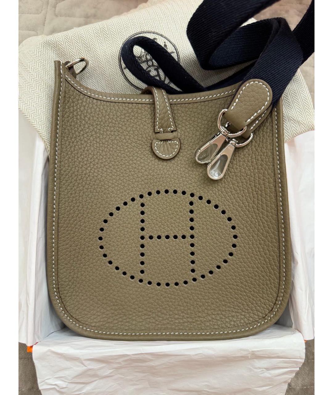 HERMES Бежевая кожаная сумка через плечо, фото 2