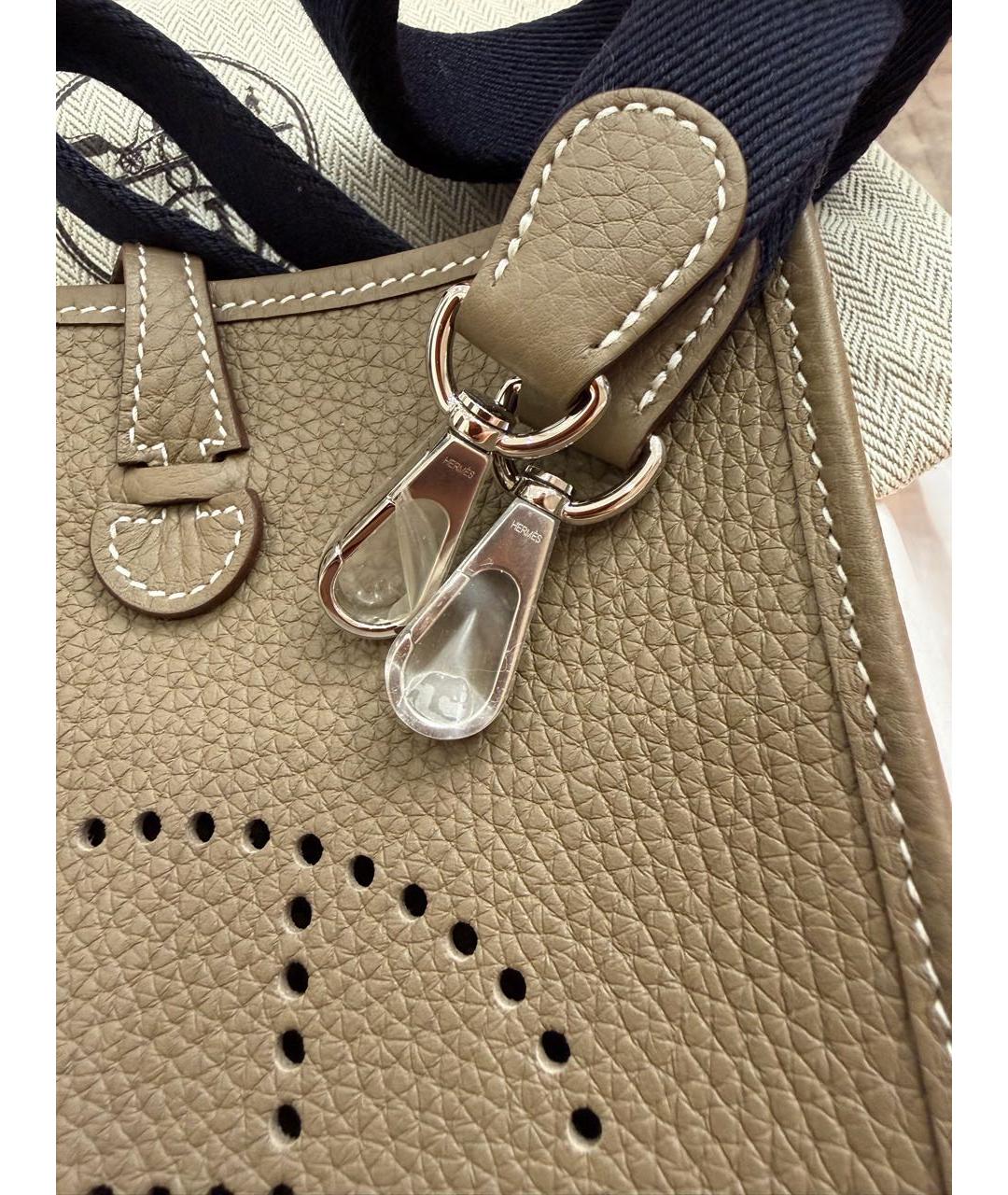 HERMES Бежевая кожаная сумка через плечо, фото 5