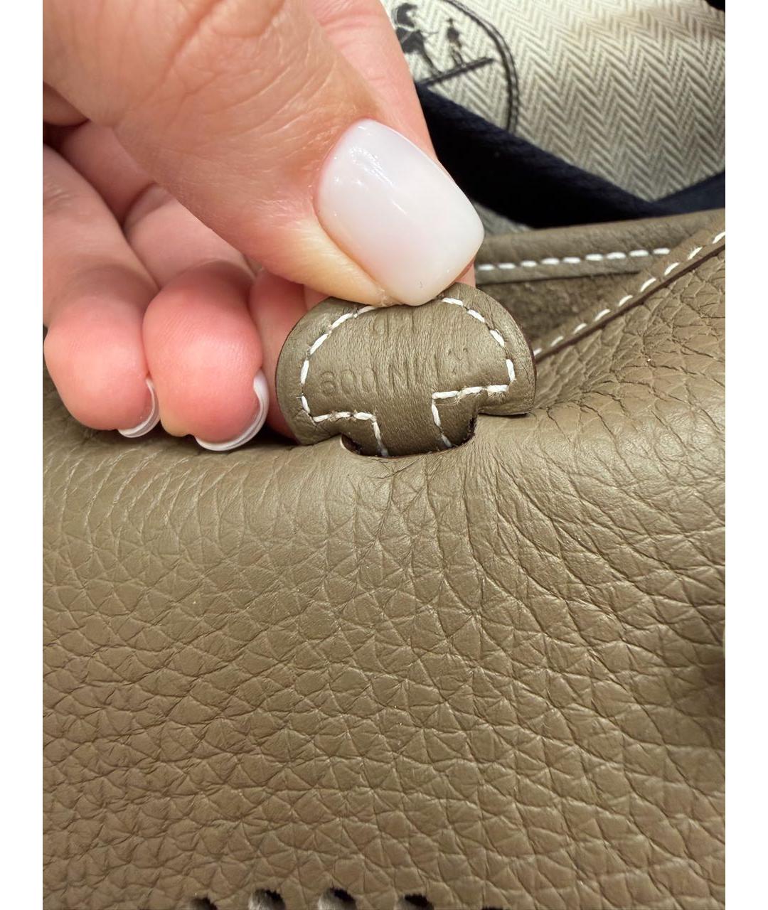 HERMES Бежевая кожаная сумка через плечо, фото 4