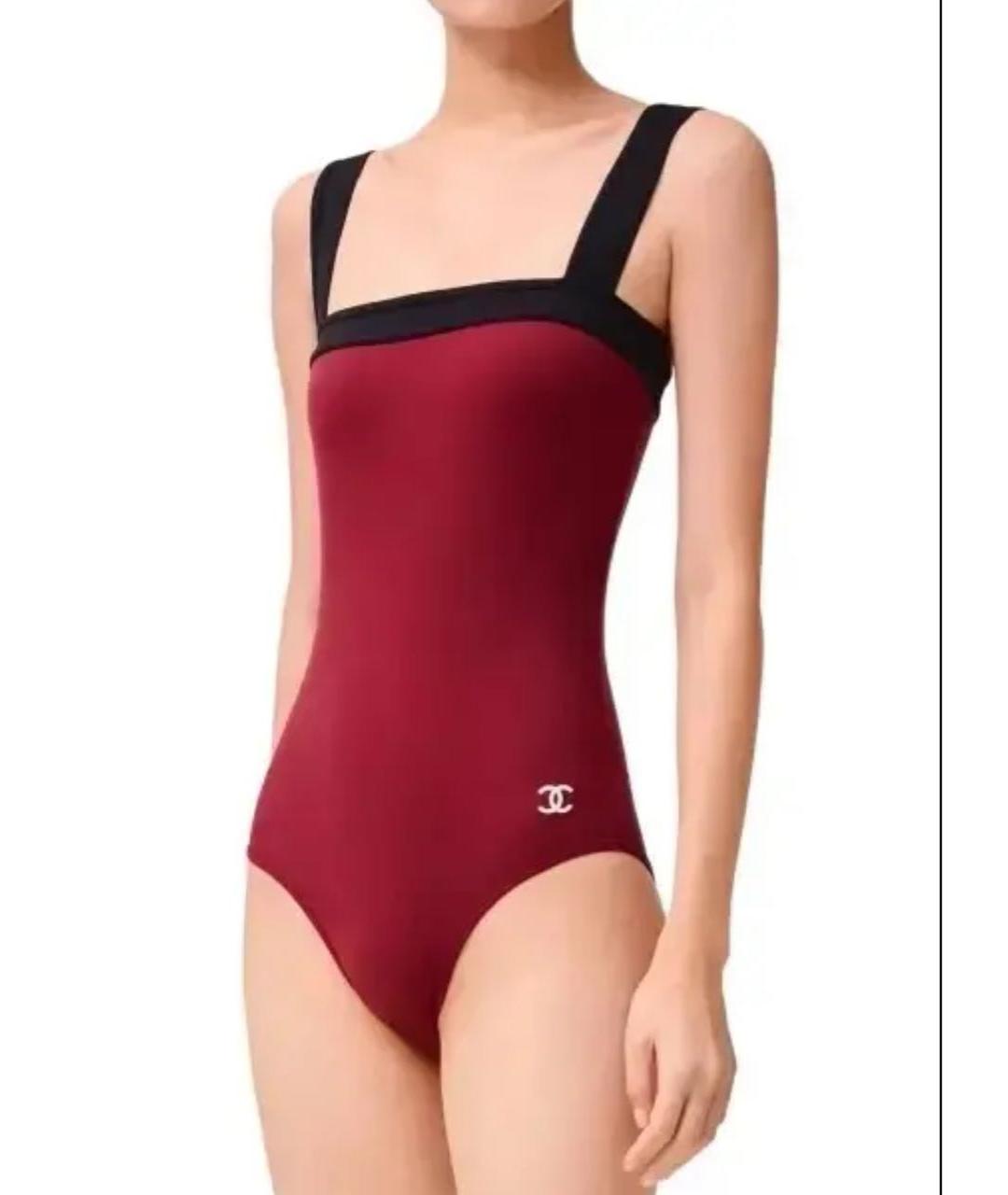 CHANEL Бордовый полиэстеровый купальник, фото 2