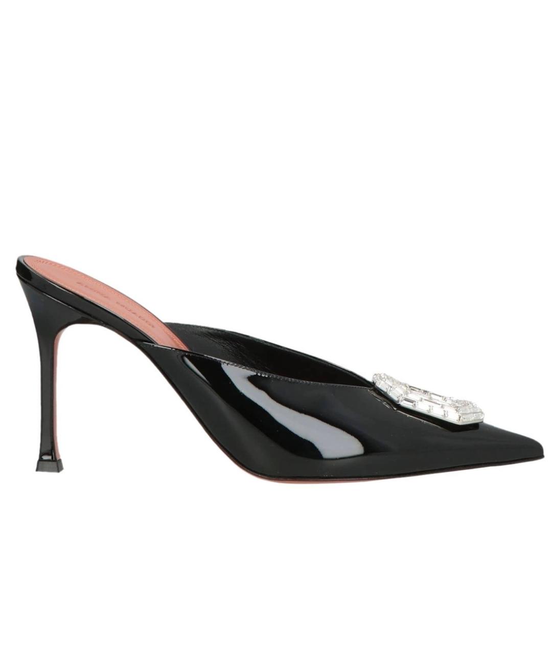 Amina Muaddi Черные мюли из лакированной кожи, фото 1
