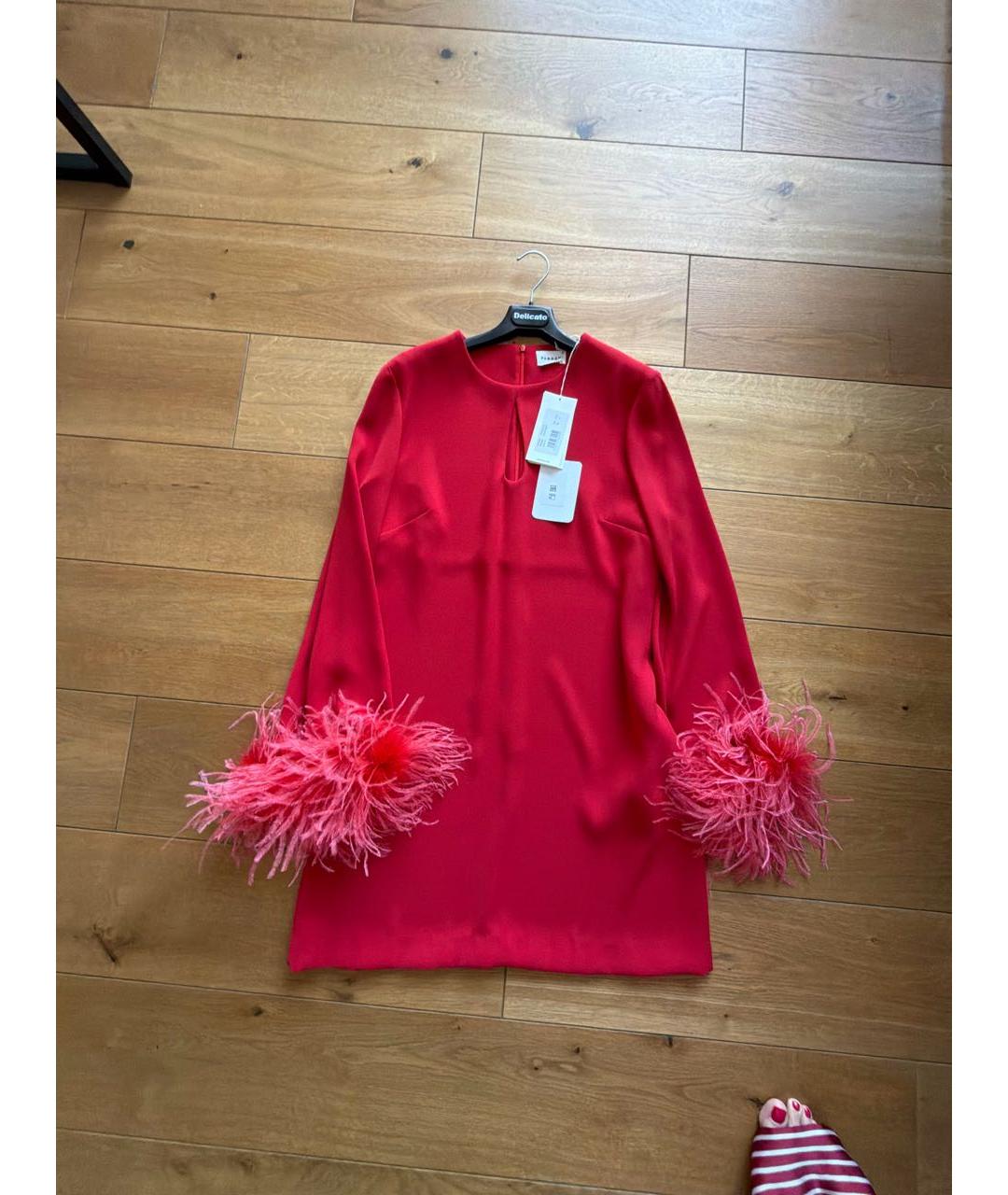 P.A.R.O.S.H. Красное полиэстеровое коктейльное платье, фото 3