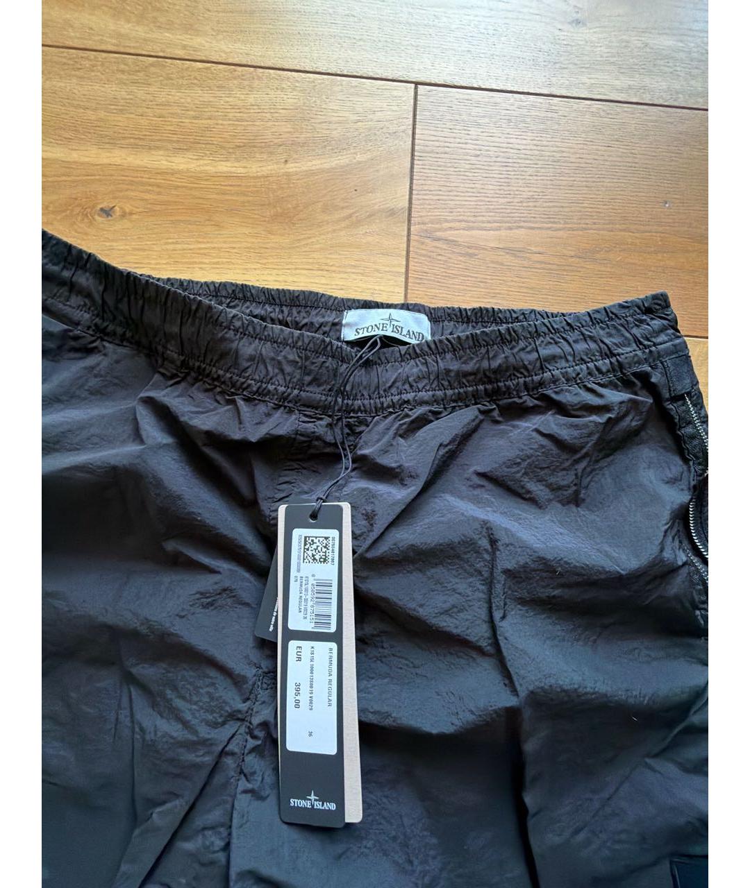 STONE ISLAND Черные полиамидовые шорты, фото 4
