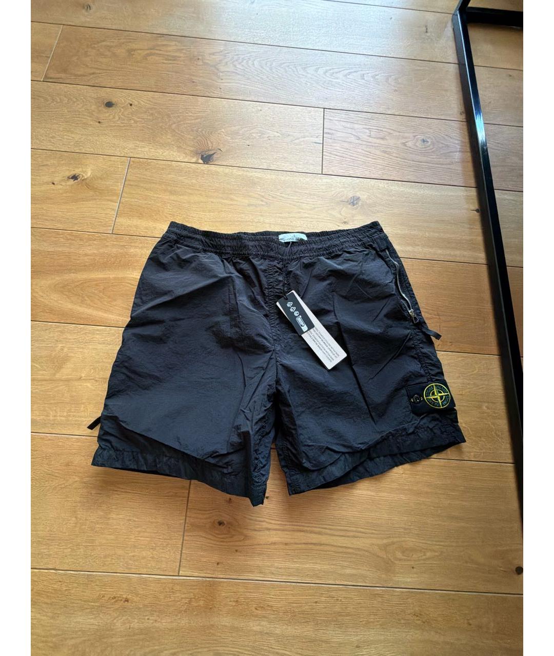 STONE ISLAND Черные полиамидовые шорты, фото 6