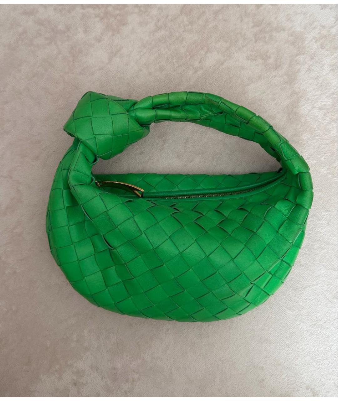 BOTTEGA VENETA Зеленая кожаная сумка с короткими ручками, фото 6