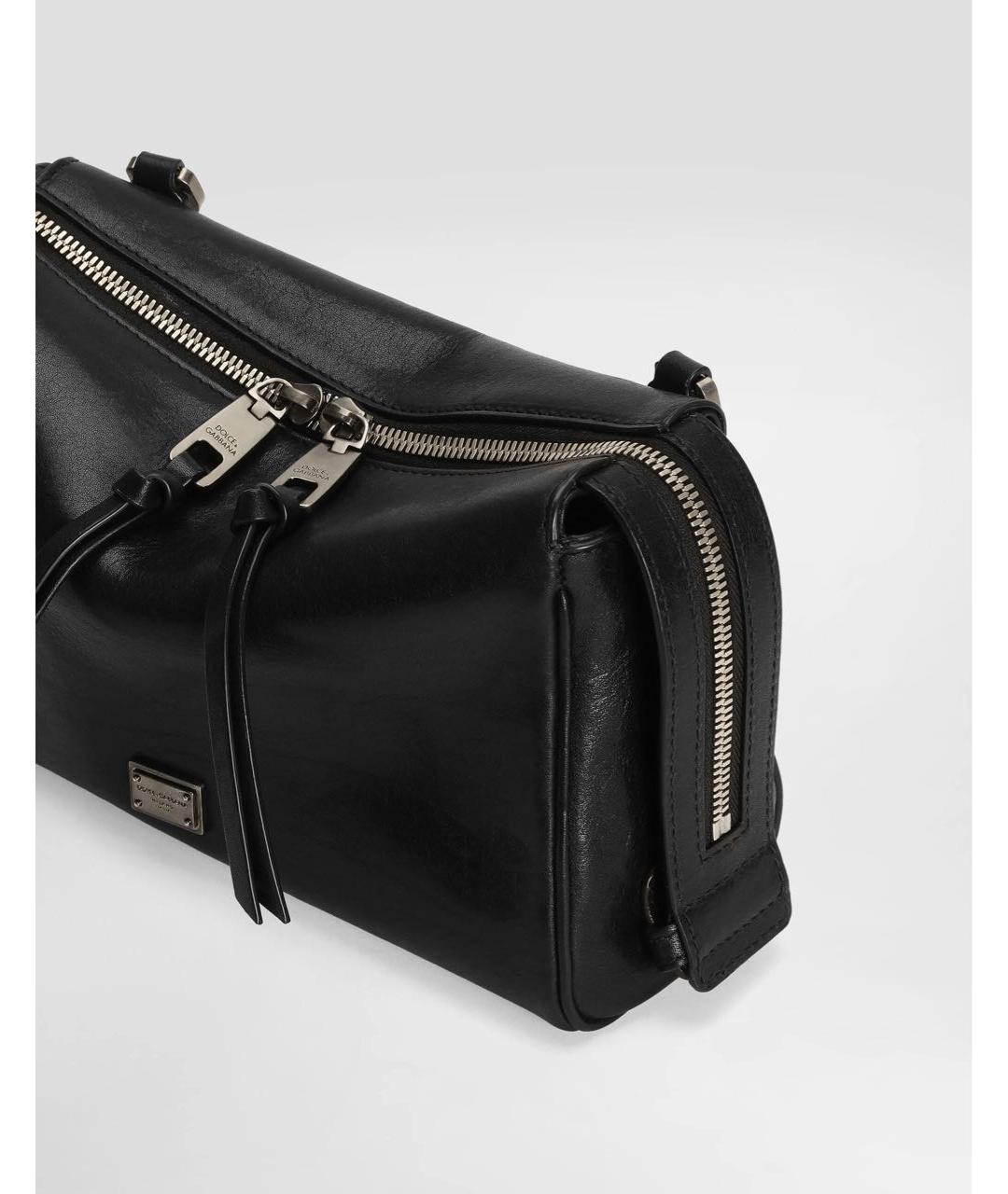 DOLCE&GABBANA Черная кожаная сумка через плечо, фото 3