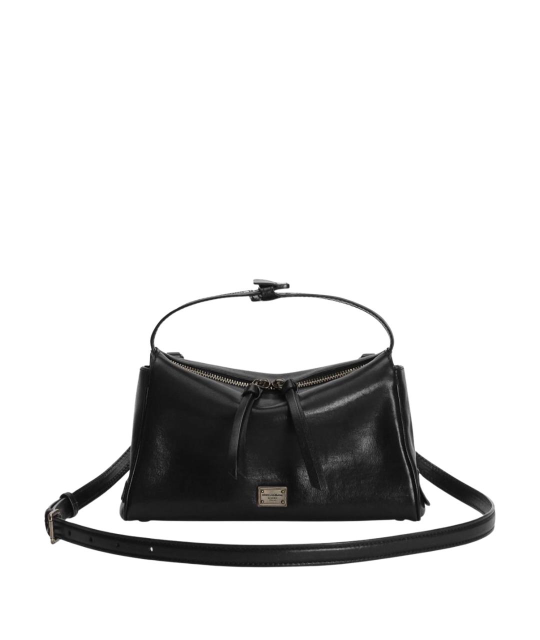 DOLCE&GABBANA Черная кожаная сумка через плечо, фото 1