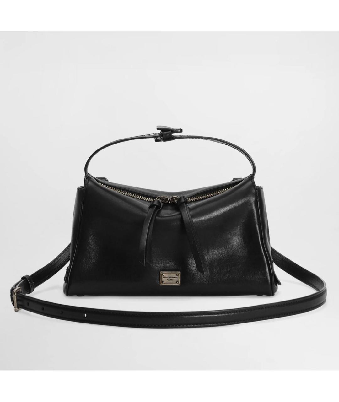 DOLCE&GABBANA Черная кожаная сумка через плечо, фото 4