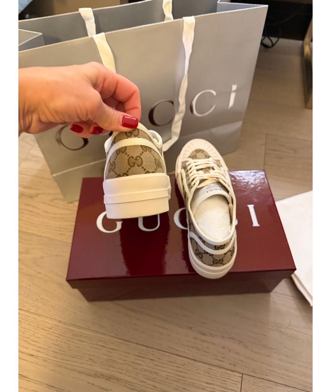 GUCCI Бежевые кеды, фото 6