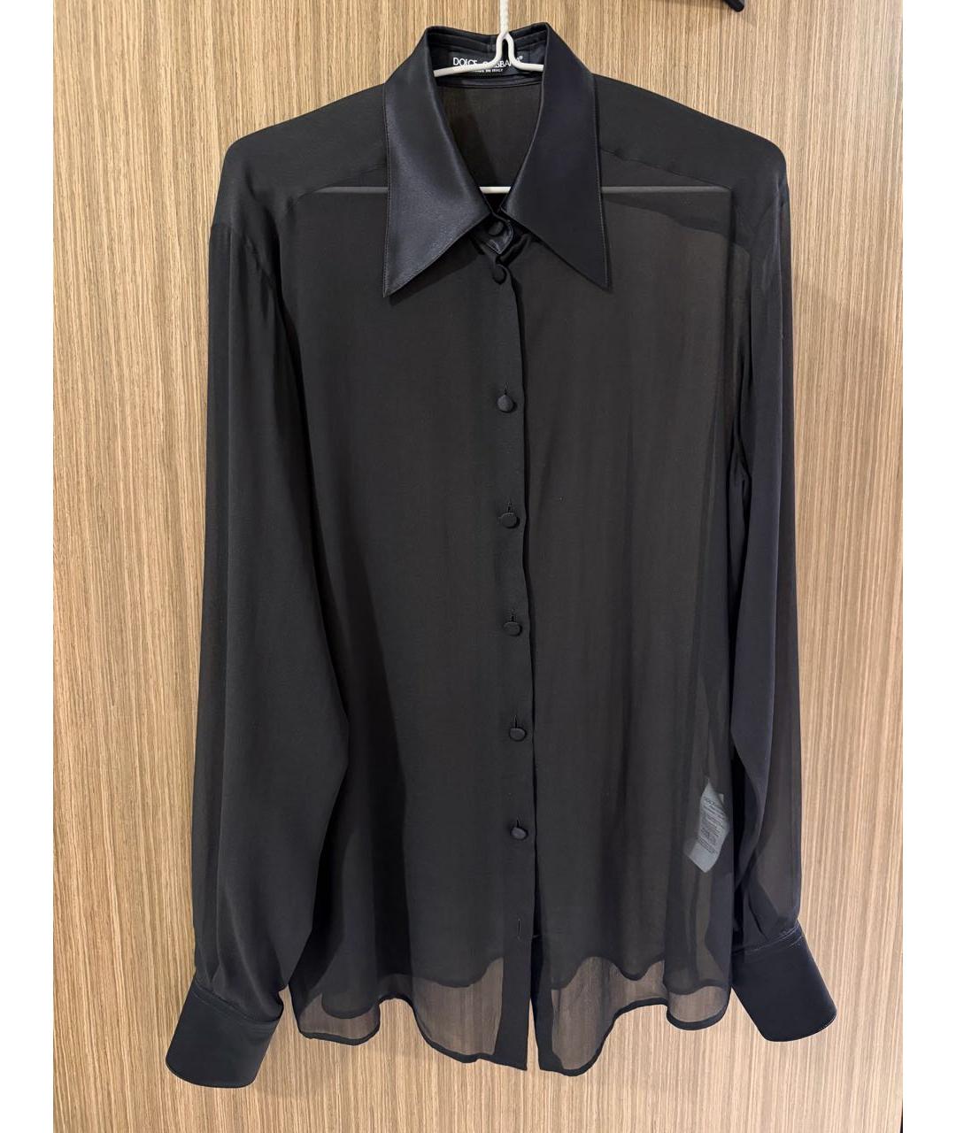 DOLCE&GABBANA Черная шелковая блузы, фото 6