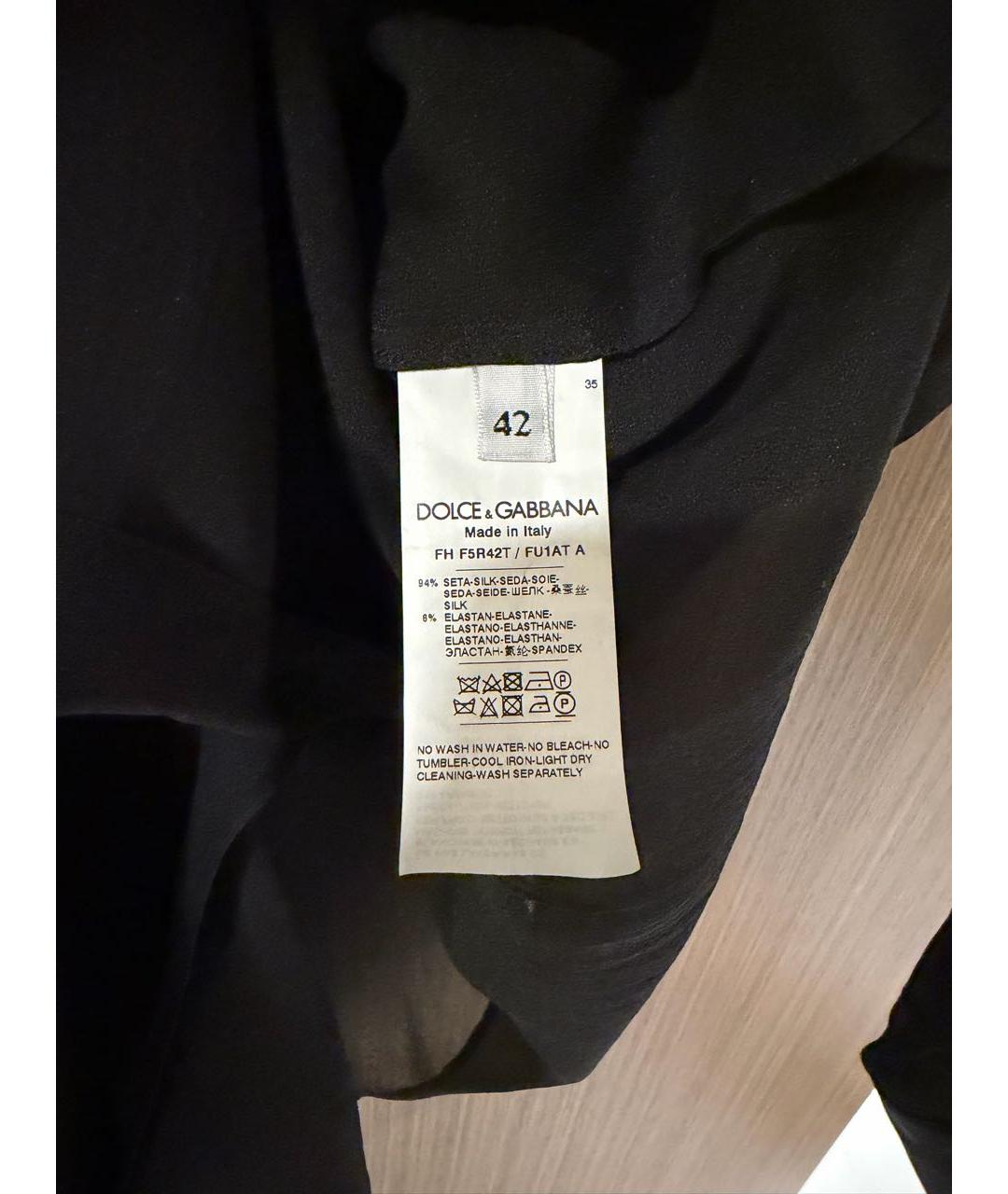 DOLCE&GABBANA Черная шелковая блузы, фото 4