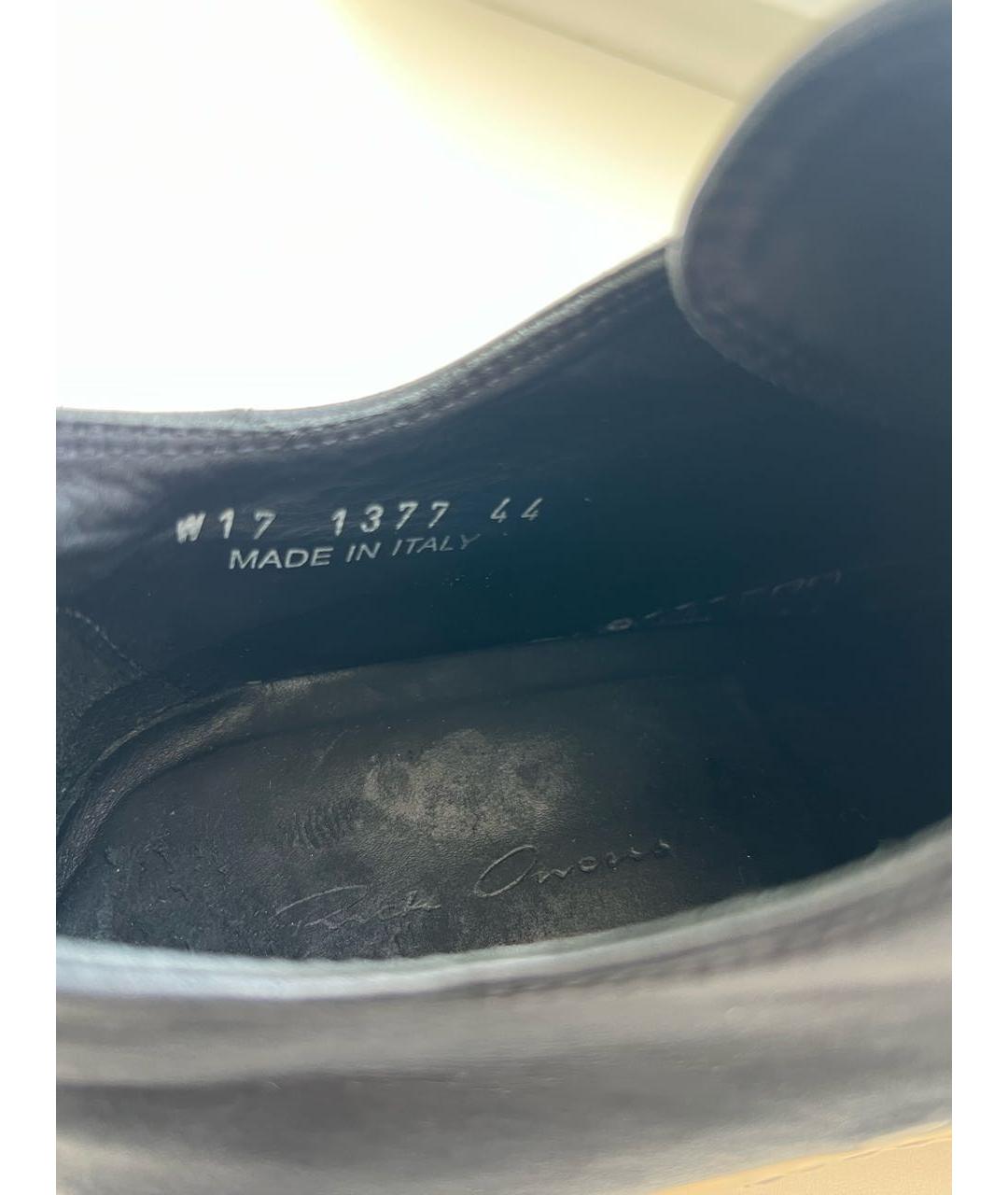 RICK OWENS DRKSHDW Черные кожаные низкие кроссовки / кеды, фото 5