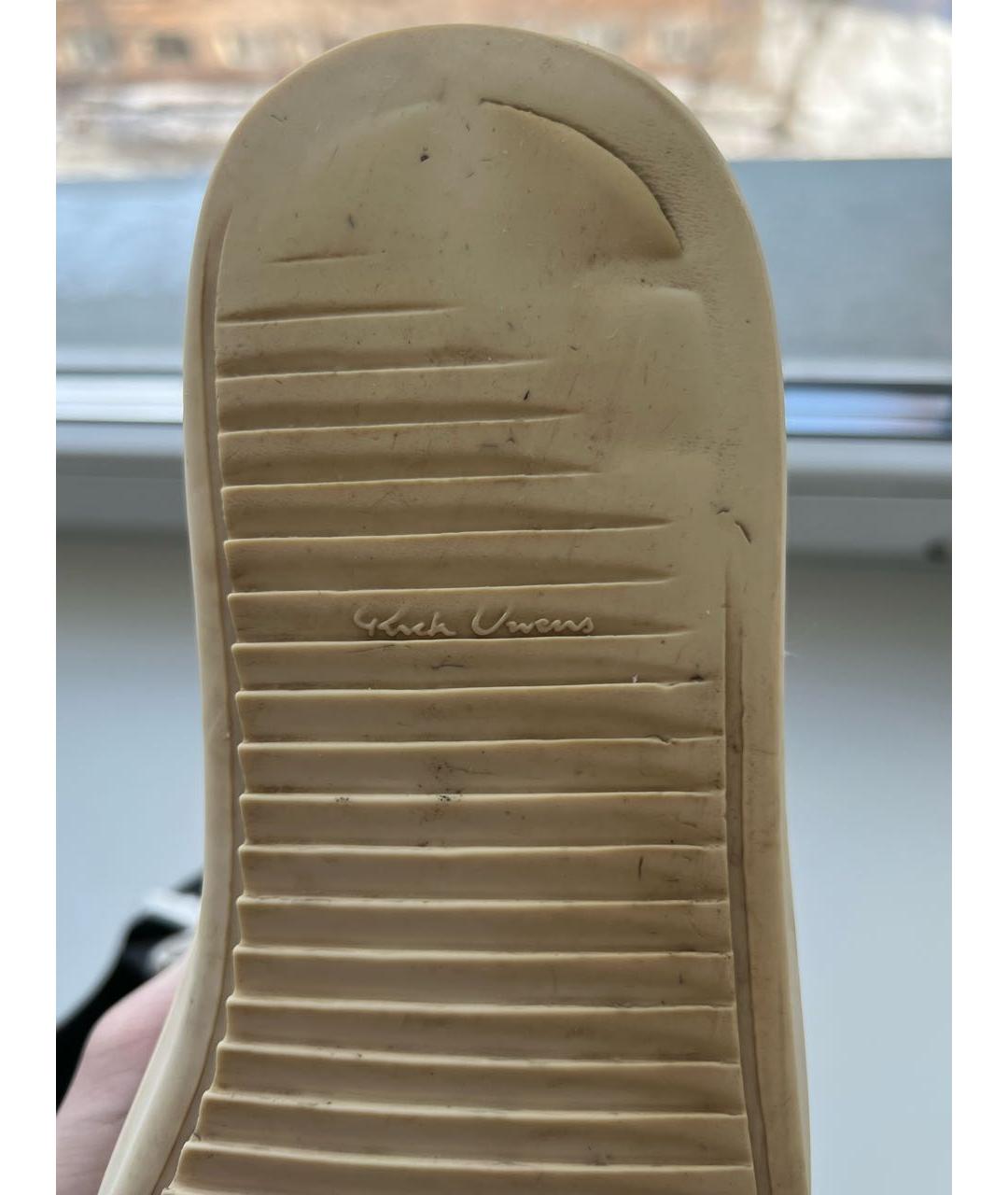 RICK OWENS DRKSHDW Черные кожаные низкие кроссовки / кеды, фото 7