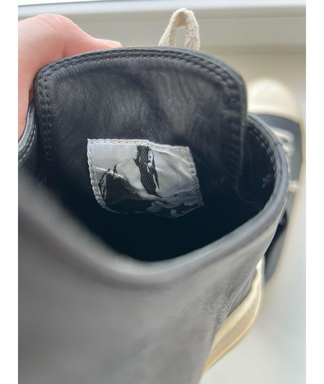 RICK OWENS DRKSHDW Черные кожаные низкие кроссовки / кеды, фото 6