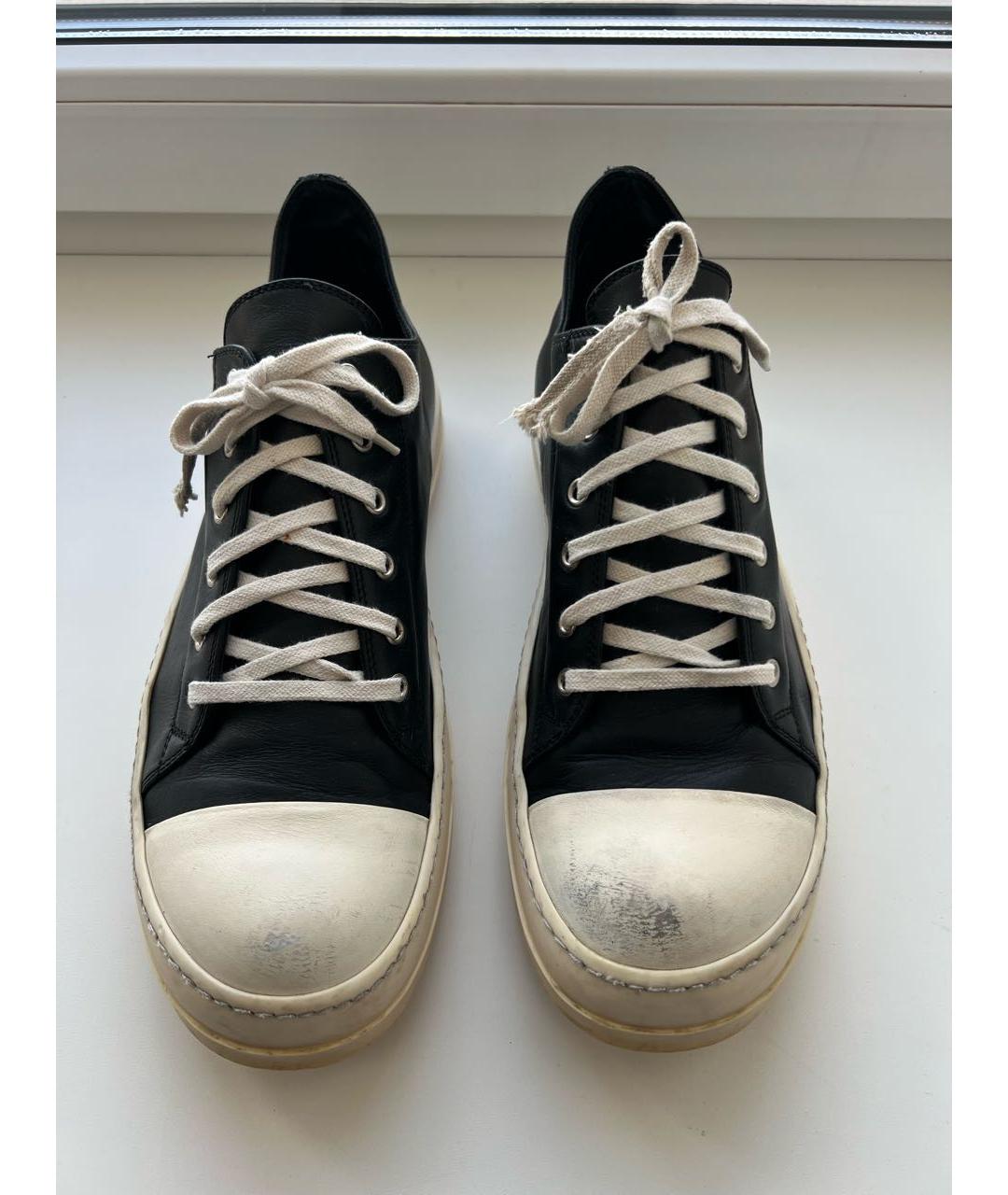 RICK OWENS DRKSHDW Черные кожаные низкие кроссовки / кеды, фото 2