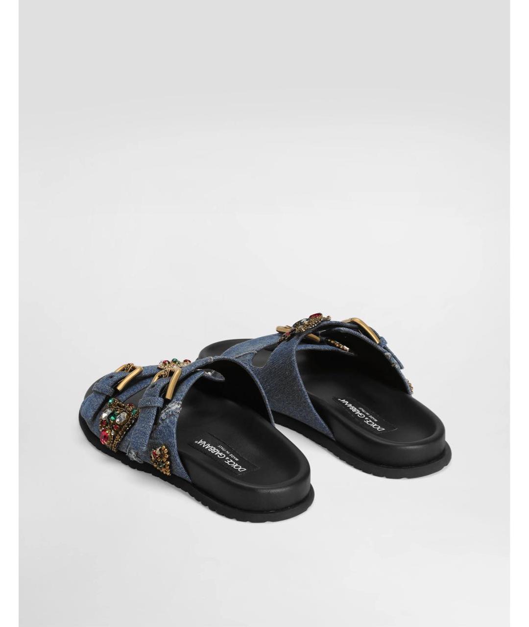 DOLCE&GABBANA Синие шлепанцы, фото 3