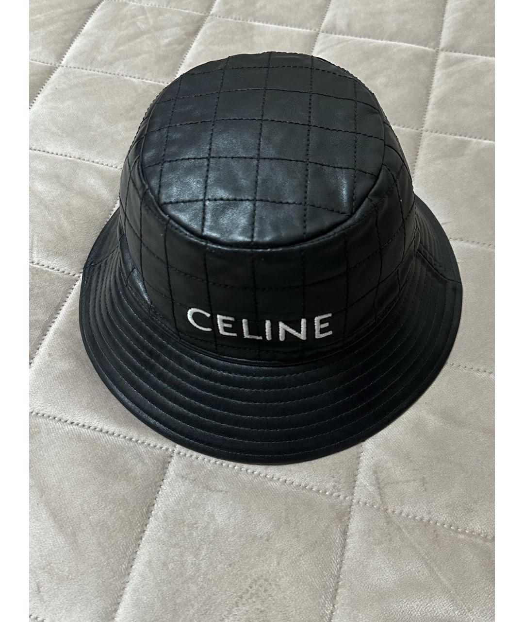 CELINE Черная кожаная кепка/бейсболка, фото 3