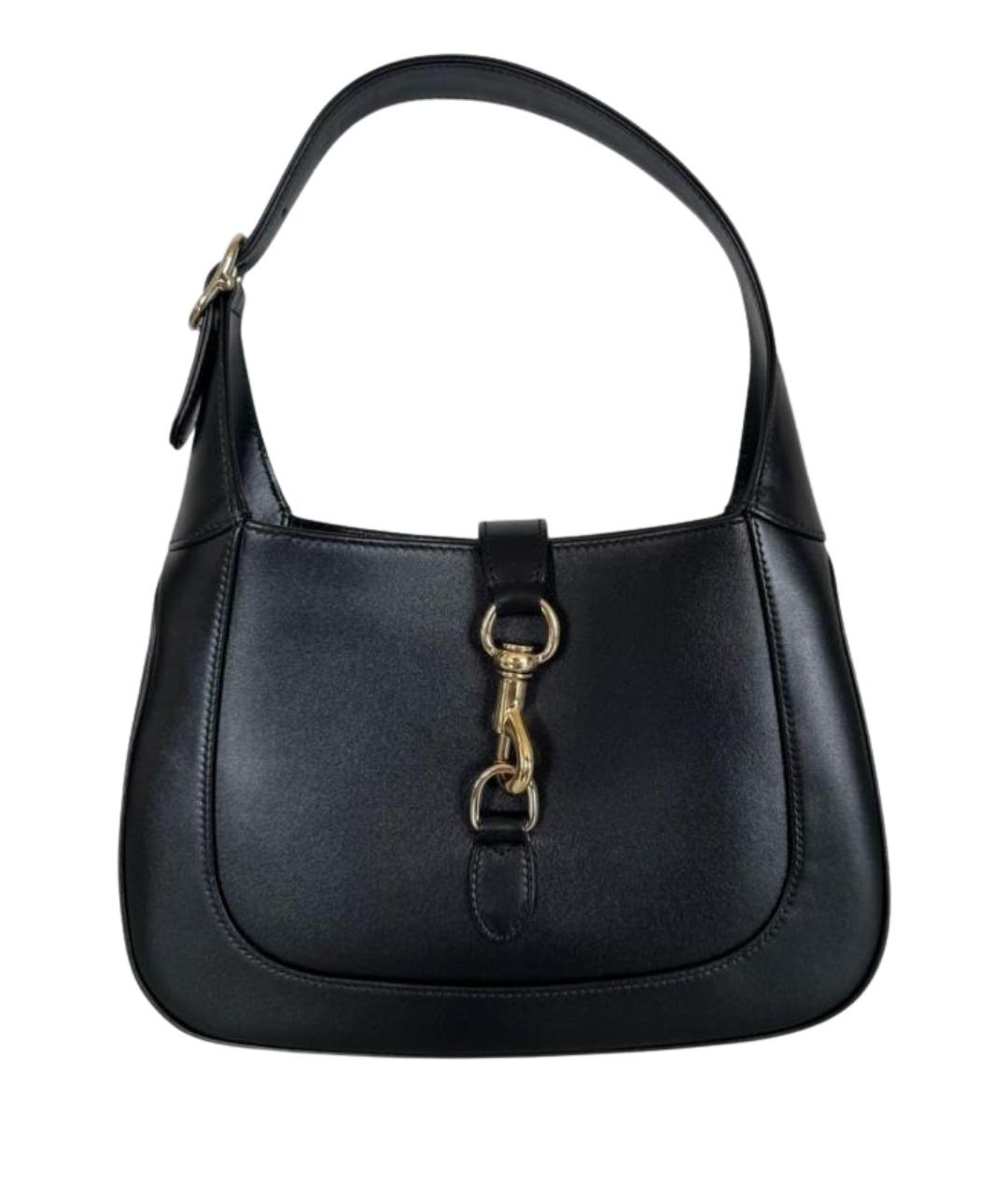 GUCCI Черная кожаная сумка с короткими ручками, фото 1