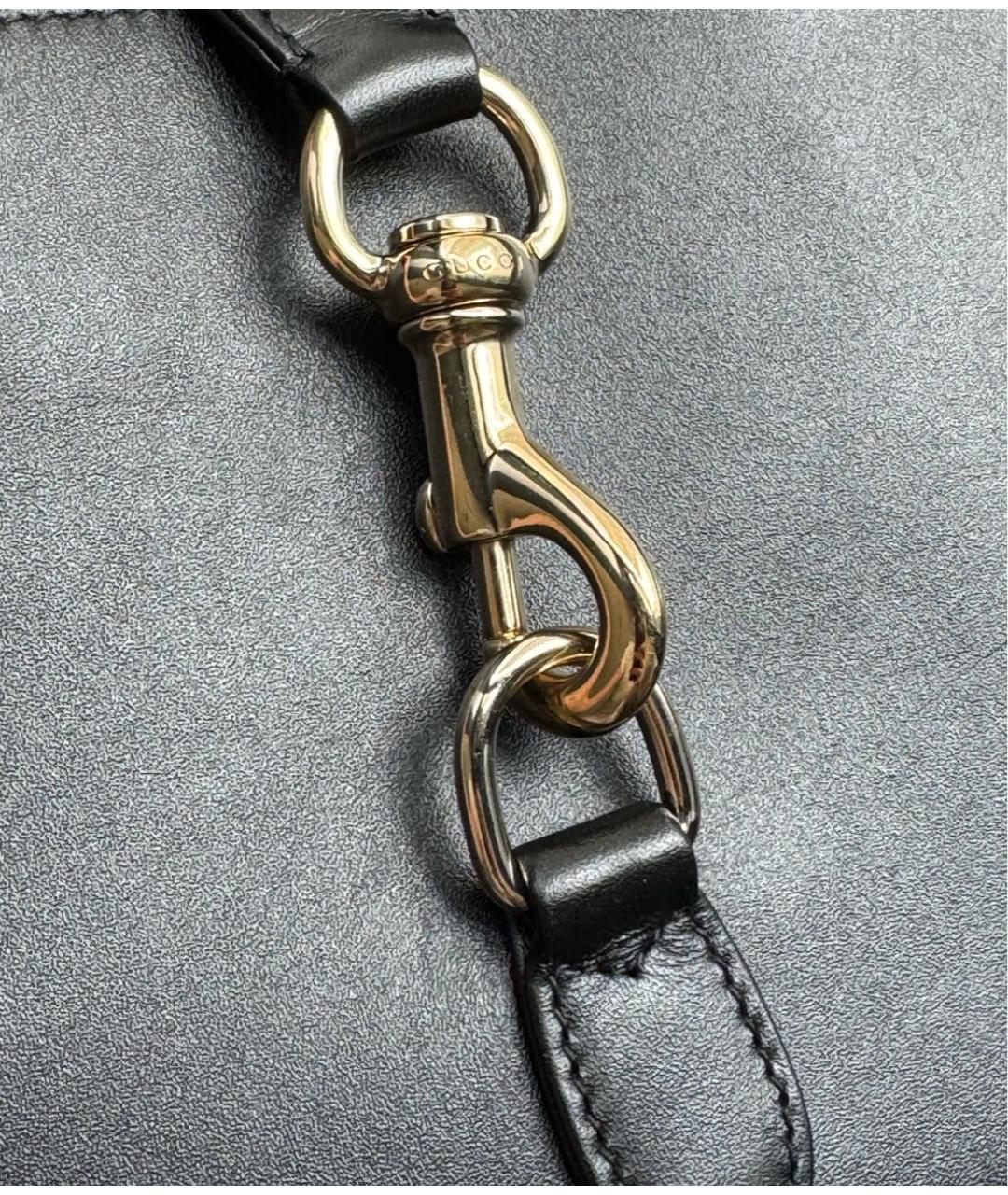 GUCCI Черная кожаная сумка с короткими ручками, фото 7