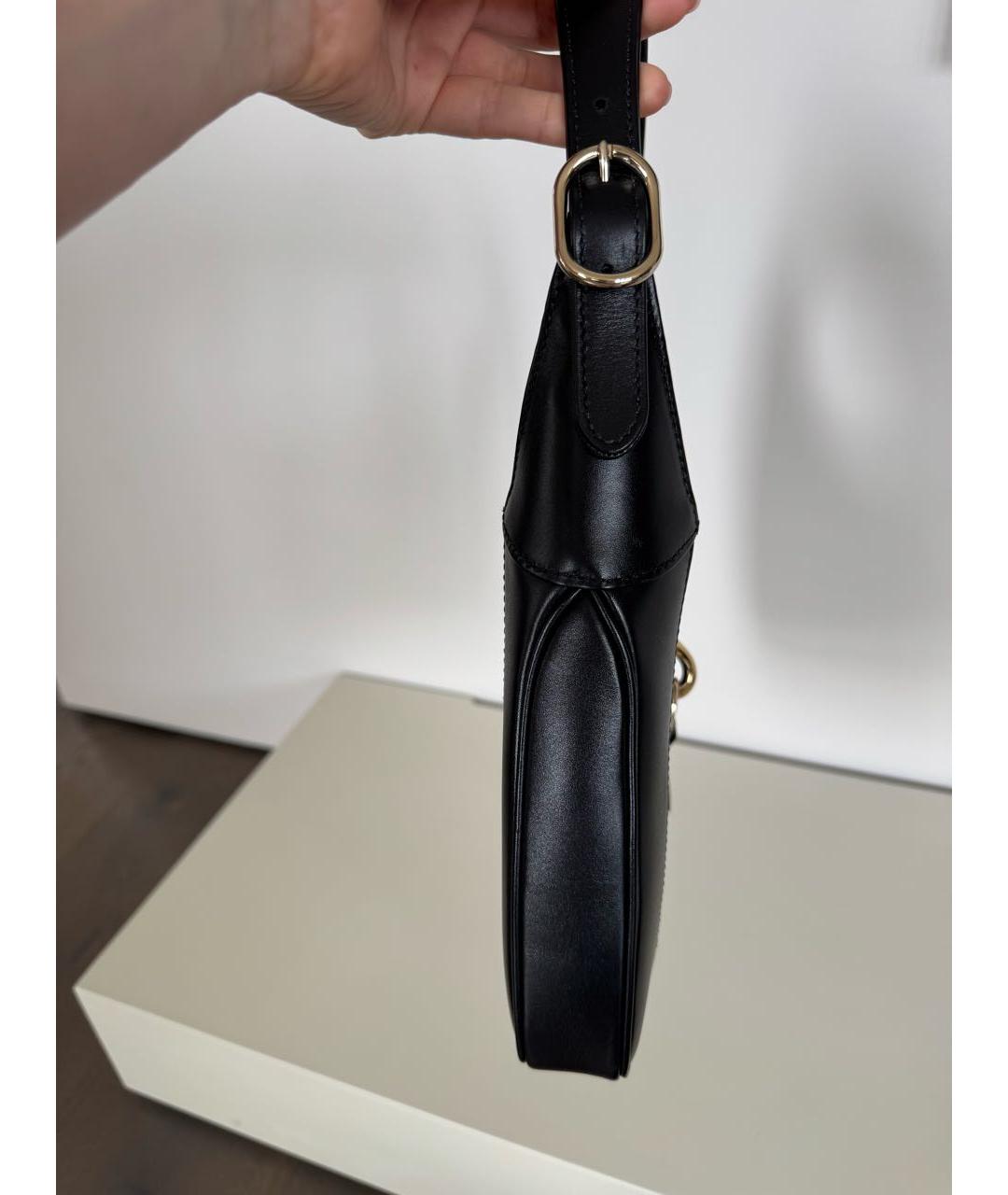 GUCCI Черная кожаная сумка с короткими ручками, фото 2