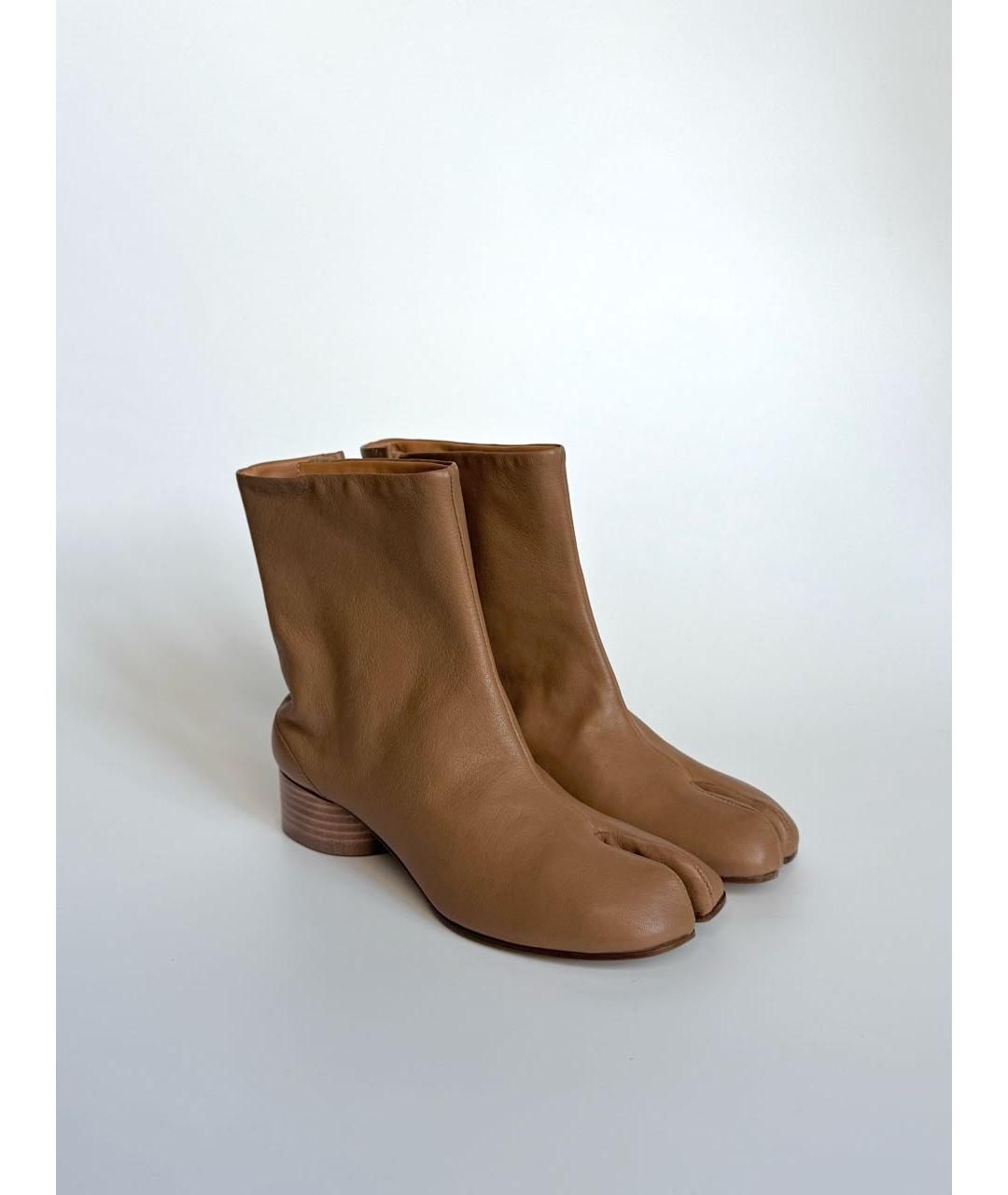 MAISON MARGIELA Коричневые кожаные ботильоны, фото 2