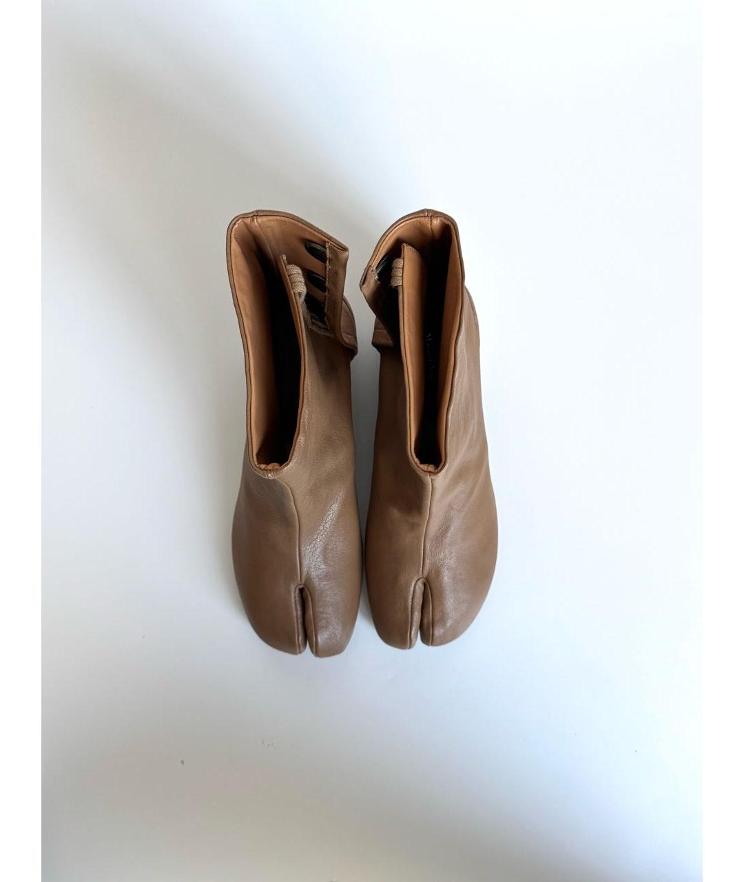MAISON MARGIELA Коричневые кожаные ботильоны, фото 3