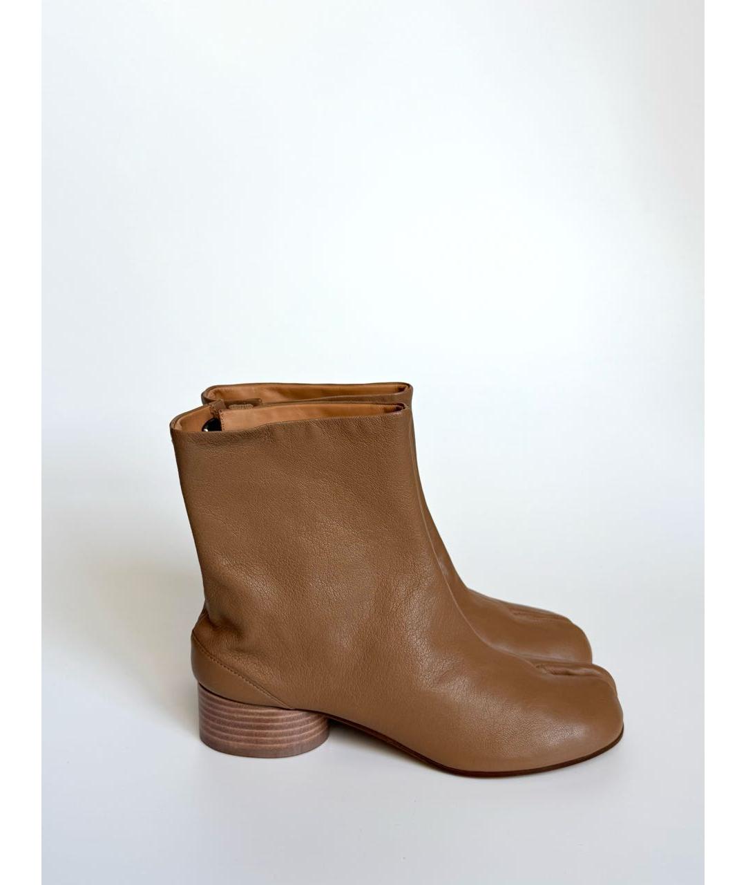 MAISON MARGIELA Коричневые кожаные ботильоны, фото 9