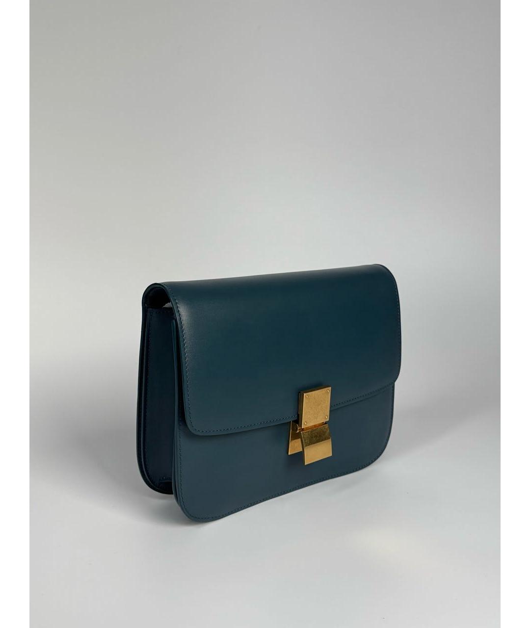 CELINE Синяя кожаная сумка через плечо, фото 2