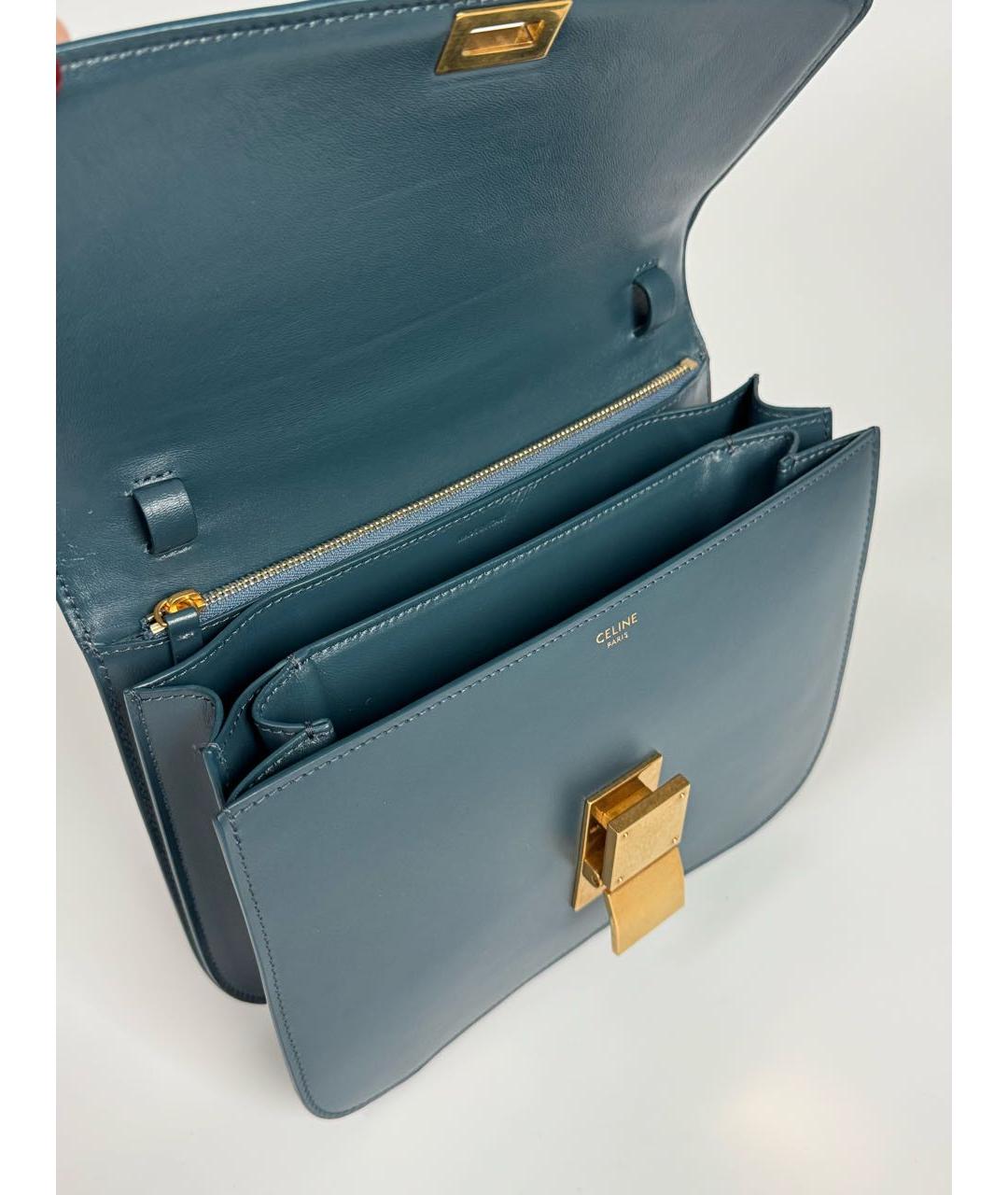 CELINE Синяя кожаная сумка через плечо, фото 4