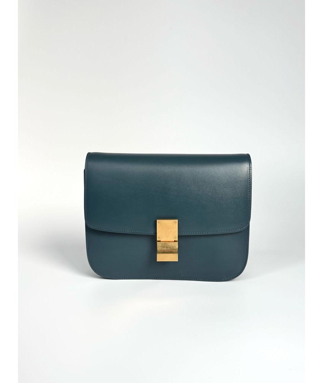 CELINE Синяя кожаная сумка через плечо, фото 9