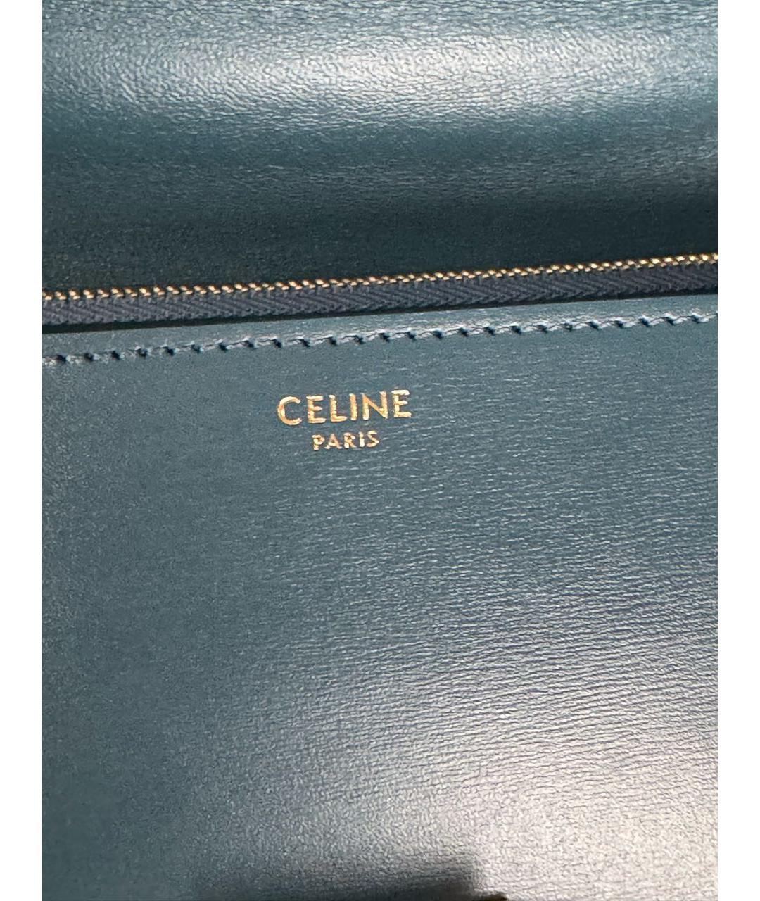 CELINE Синяя кожаная сумка через плечо, фото 7