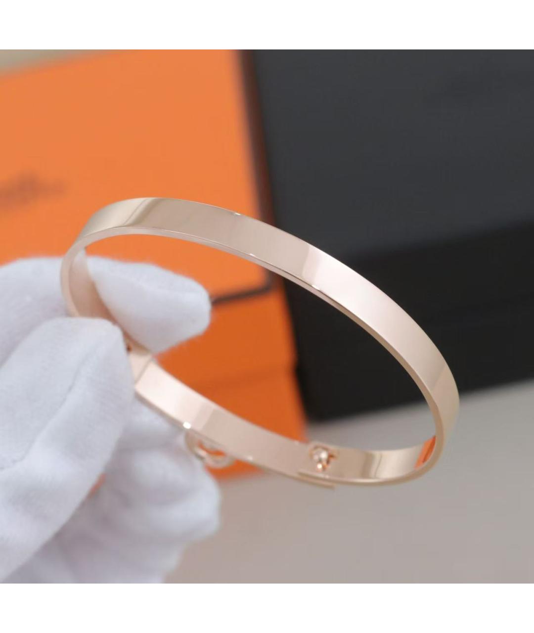 HERMES Золотой браслет из розового золота, фото 6