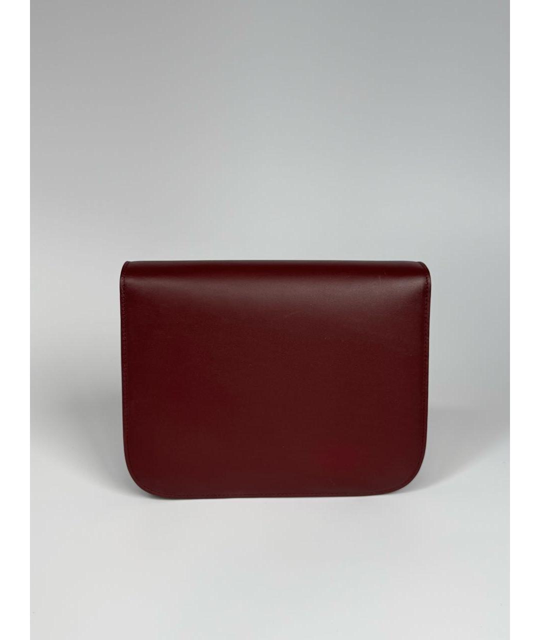 CELINE Бордовая кожаная сумка через плечо, фото 3