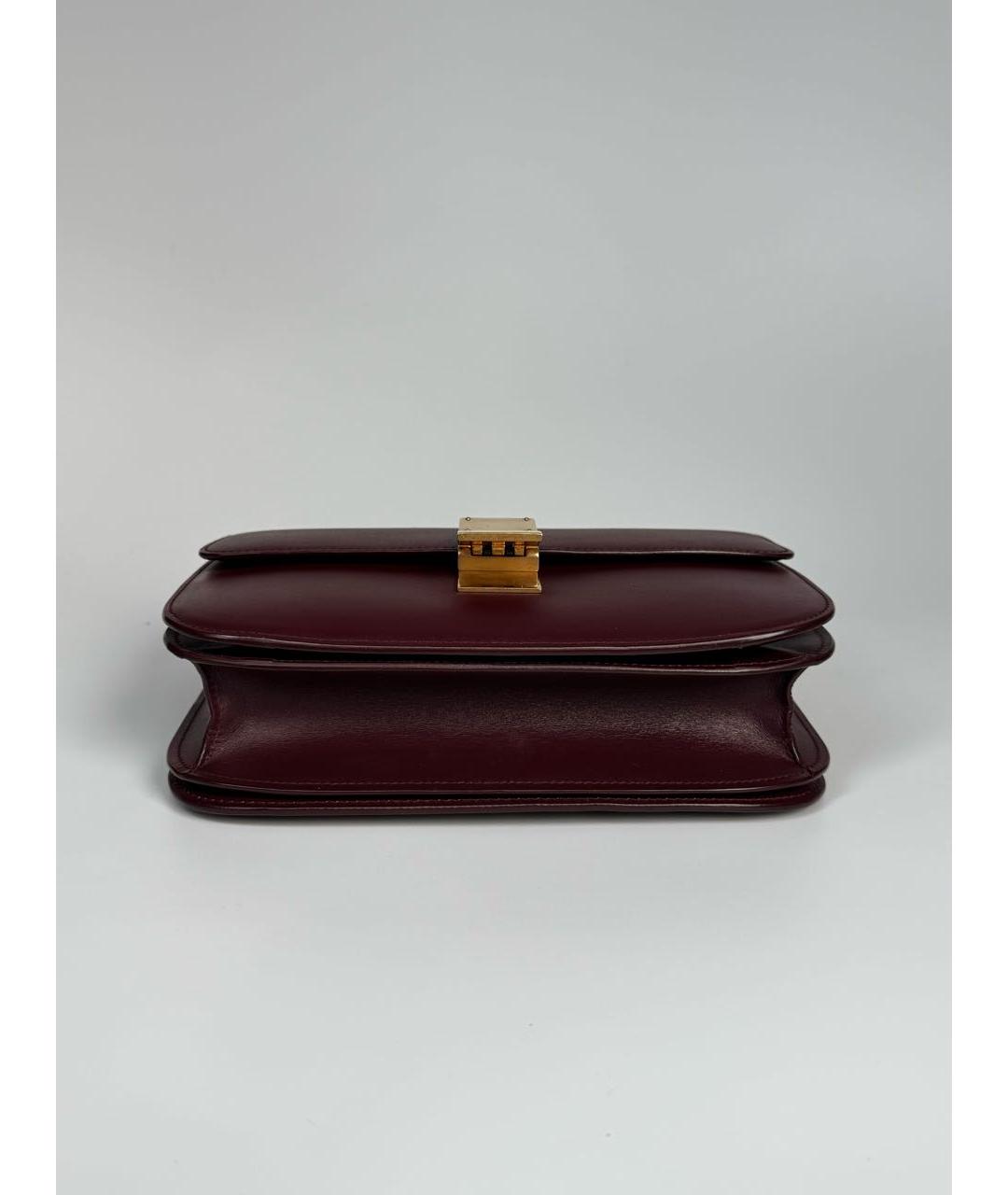 CELINE Бордовая кожаная сумка через плечо, фото 6