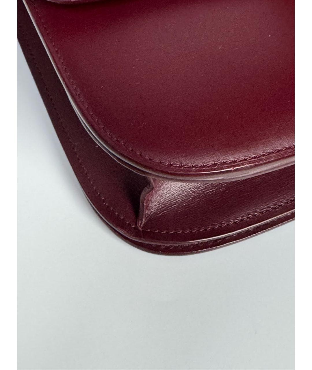 CELINE Бордовая кожаная сумка через плечо, фото 7