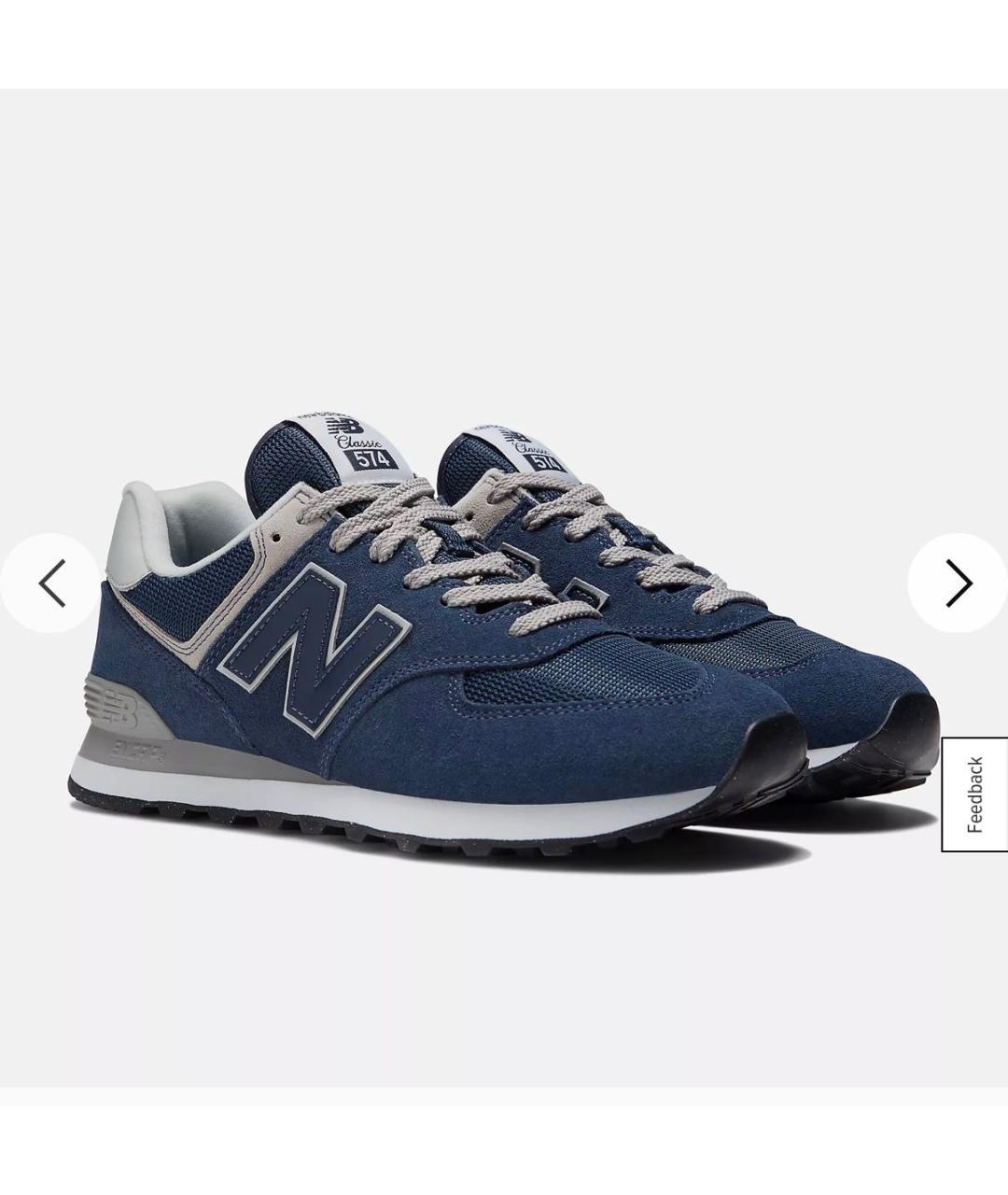 NEW BALANCE Темно-синие замшевые низкие кроссовки / кеды, фото 2
