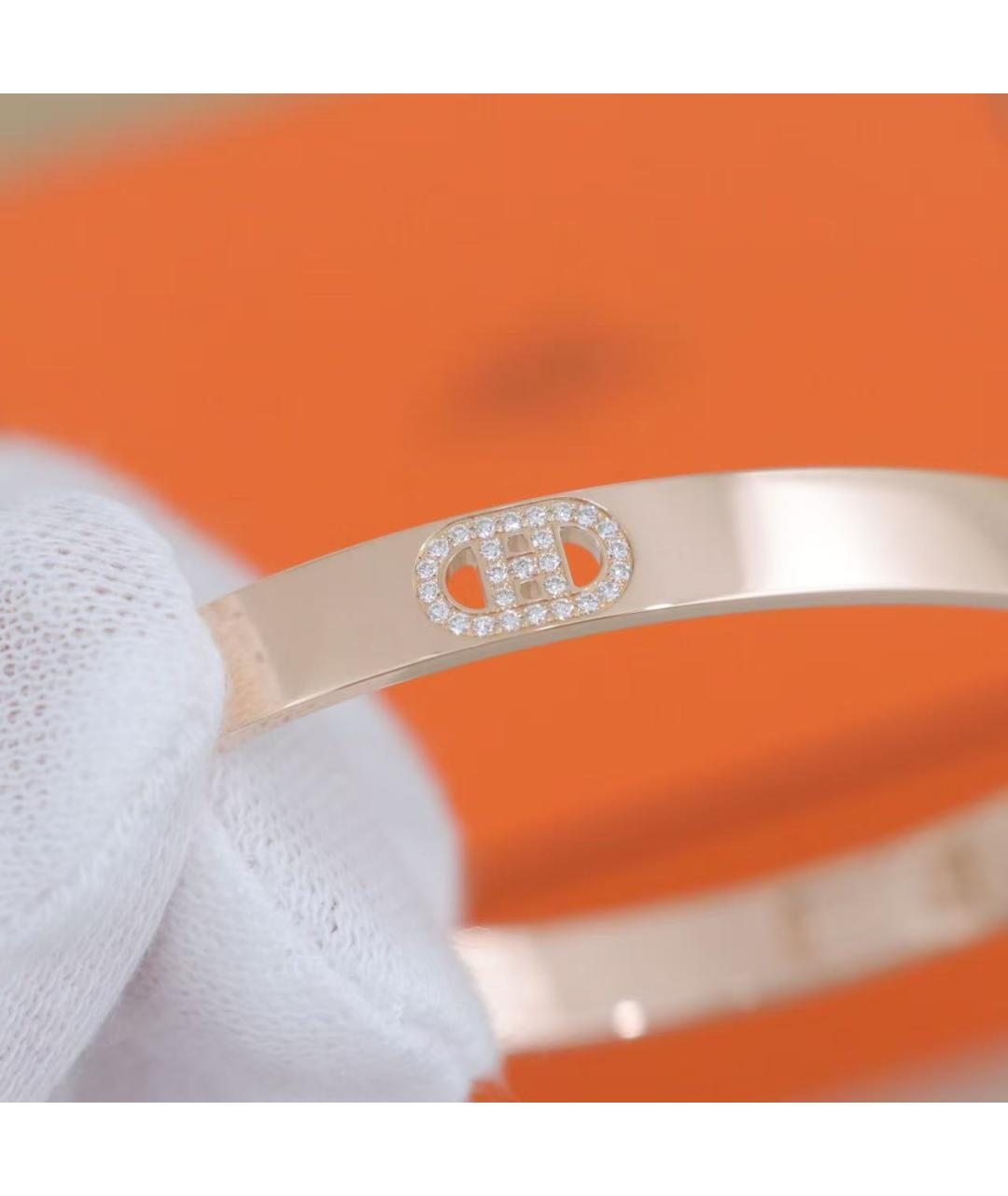 HERMES Золотой браслет из розового золота, фото 6